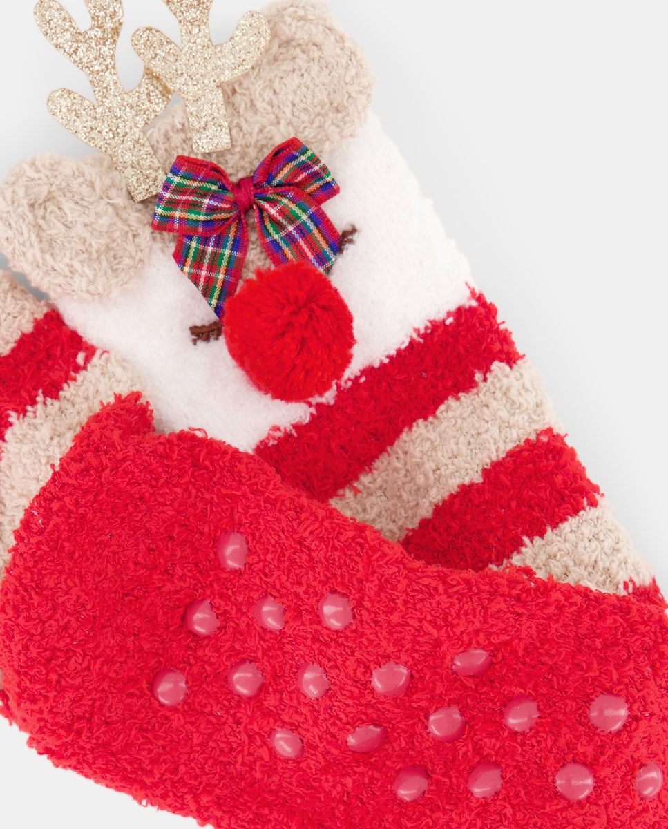 Meias Antiderrapantes Vermelho-3