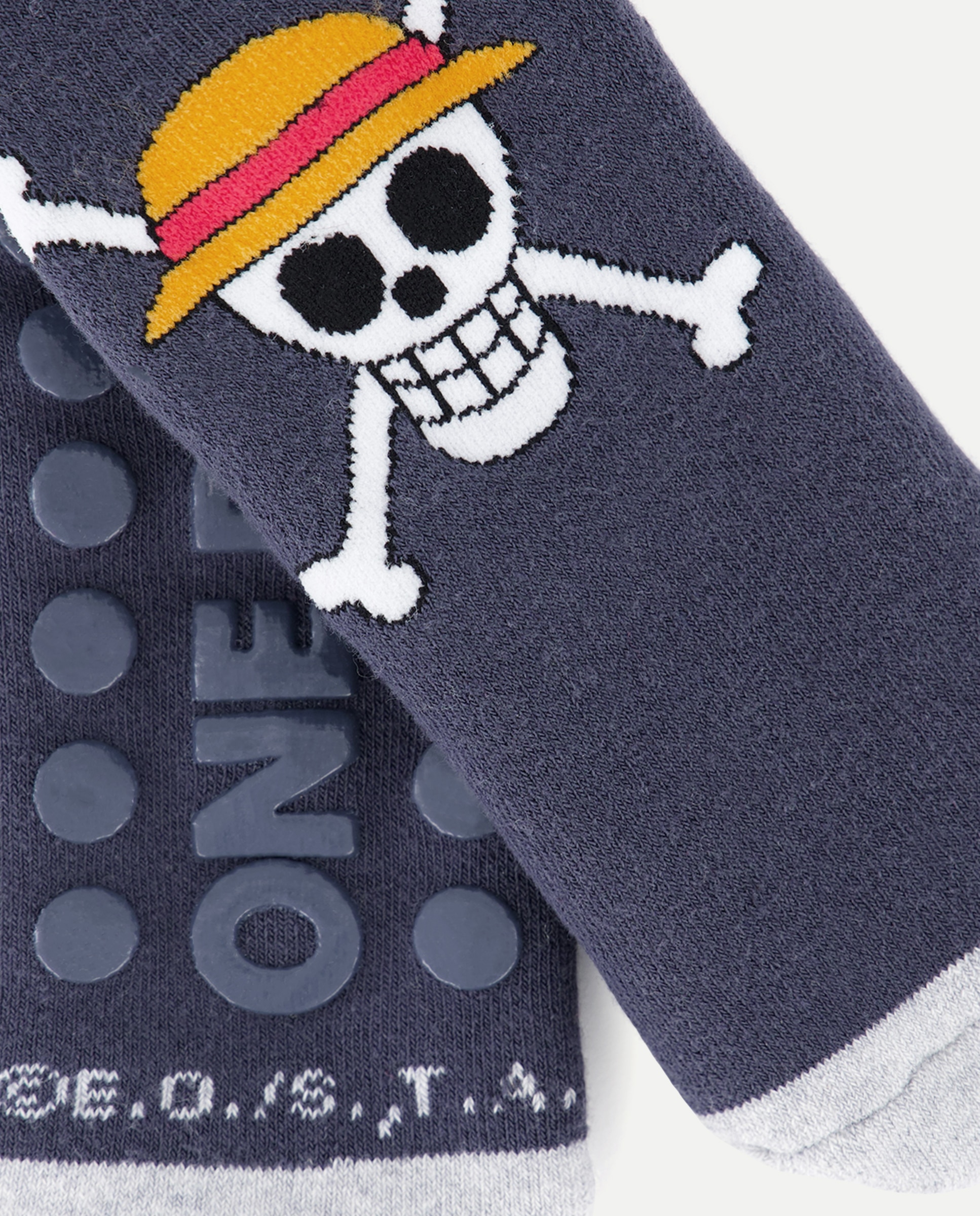 Meias Antiderrapantes One Piece Cotton Juice Cinzento-3