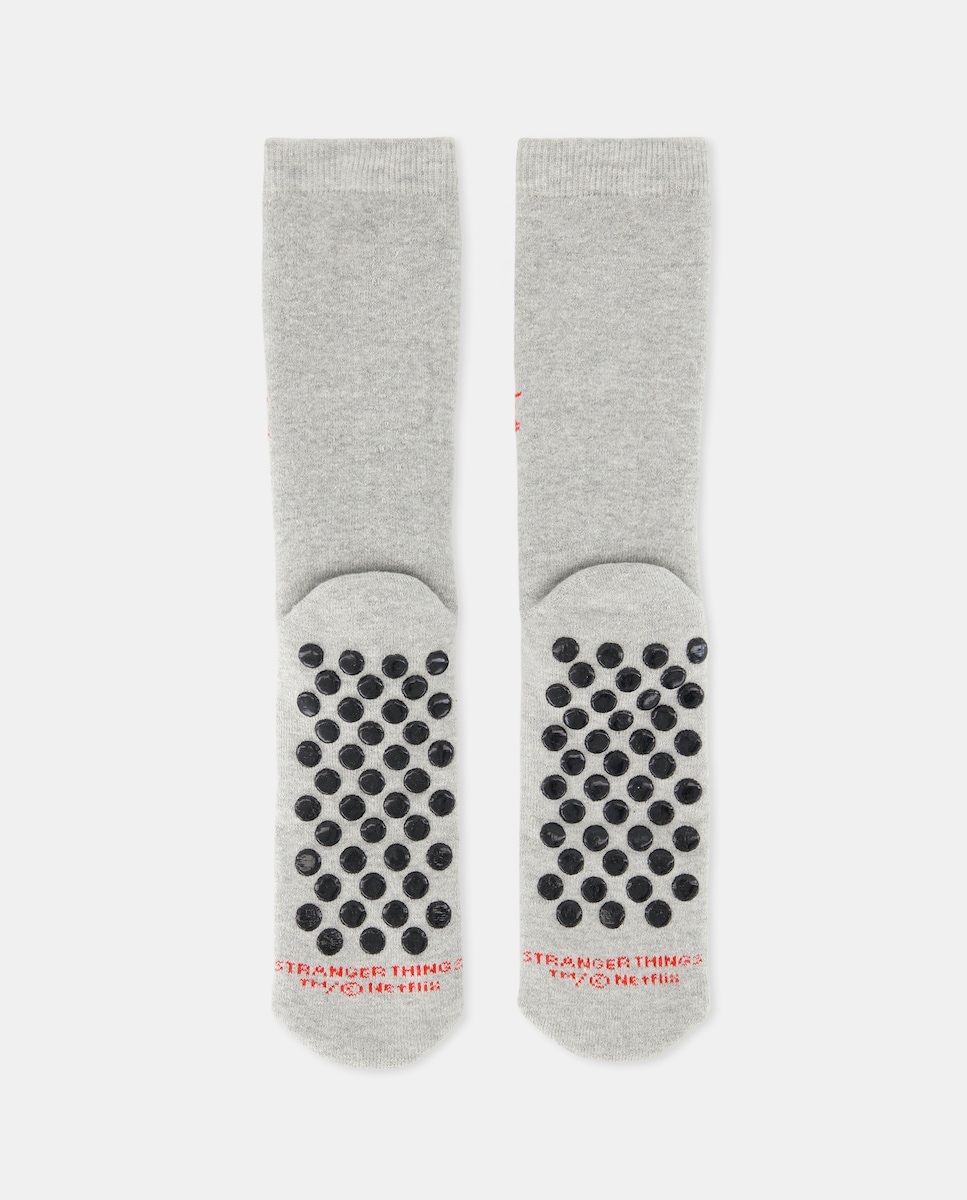 Meias Antiderrapantes Stranger Things Cinzento-2