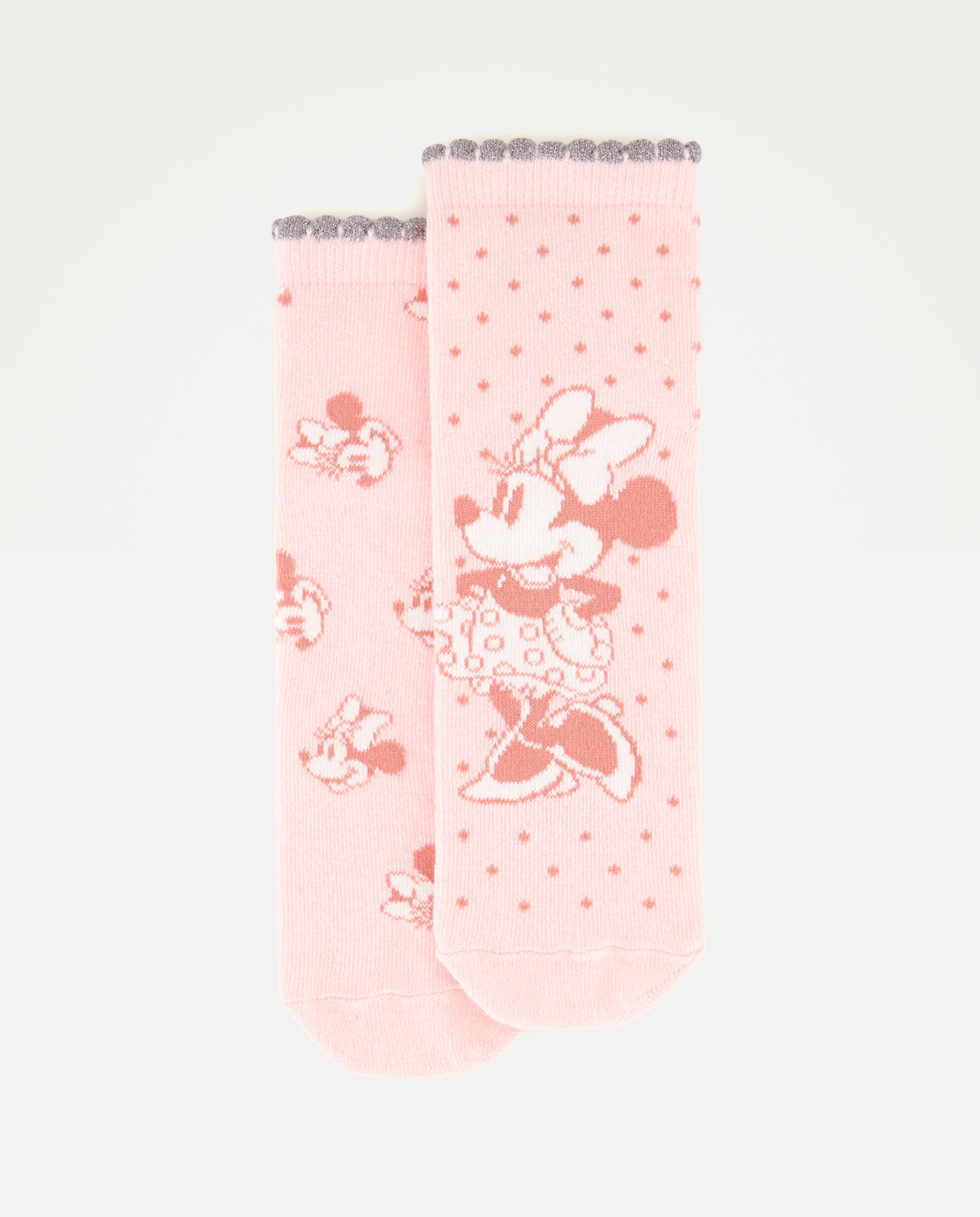Imagem 0 de Pack de 2 Pares de Meias Antiderrapantes com Estampado Minnie