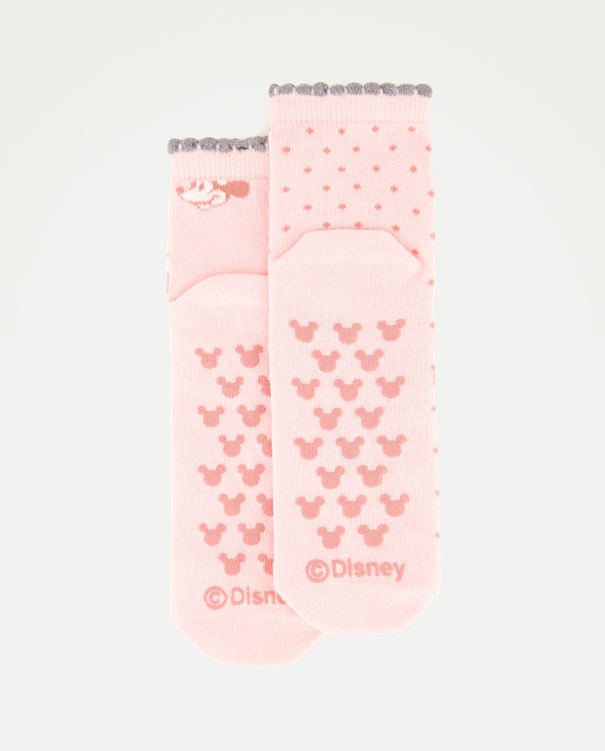 Pack de 2 Pares de Meias Antiderrapantes com Estampado Minnie Rosa-2