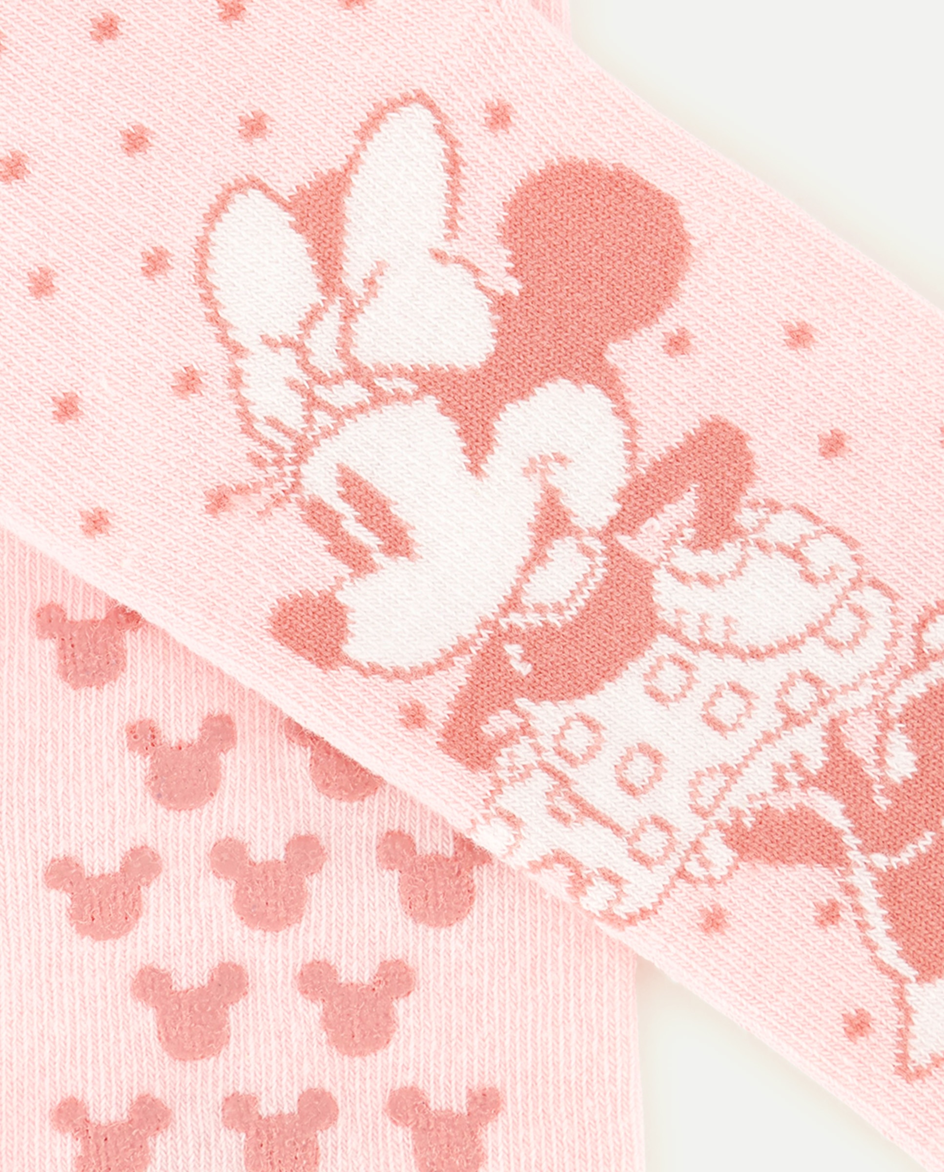 Pack de 2 Pares de Meias Antiderrapantes com Estampado Minnie Rosa-3