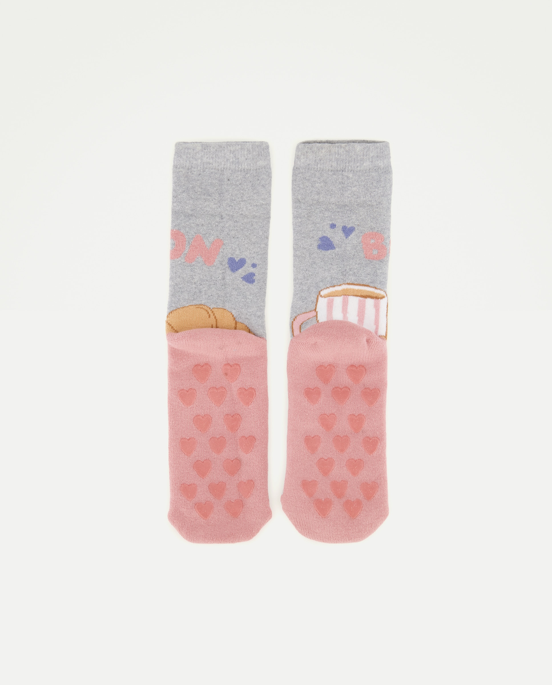 Meias Antiderrapantes com Estampado de Fantasia de Criança Cotton Juice Cinzento-2