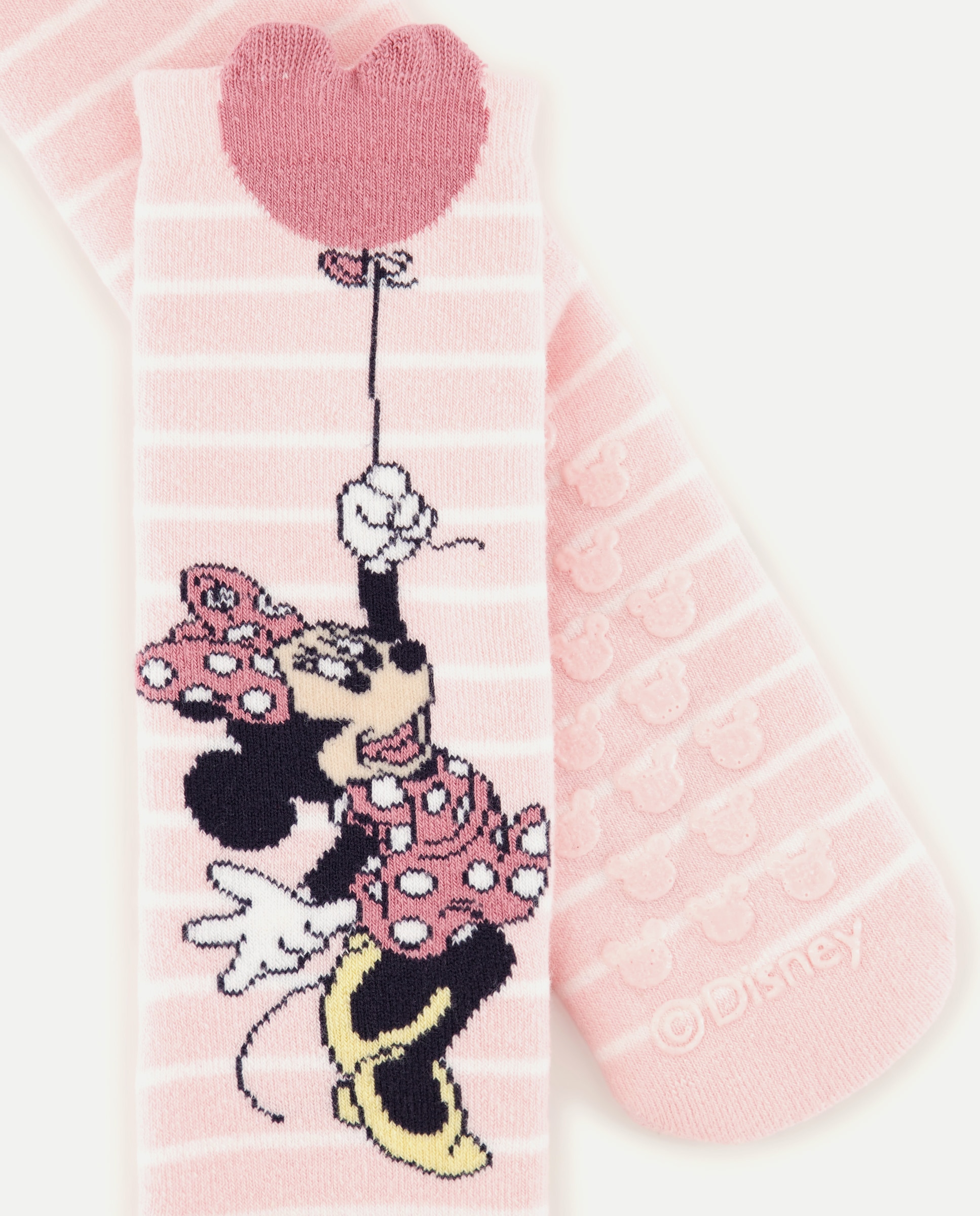 Meias Antiderrapantes com Fantasia Minnie com Balão Cotton Juice Rosa-3