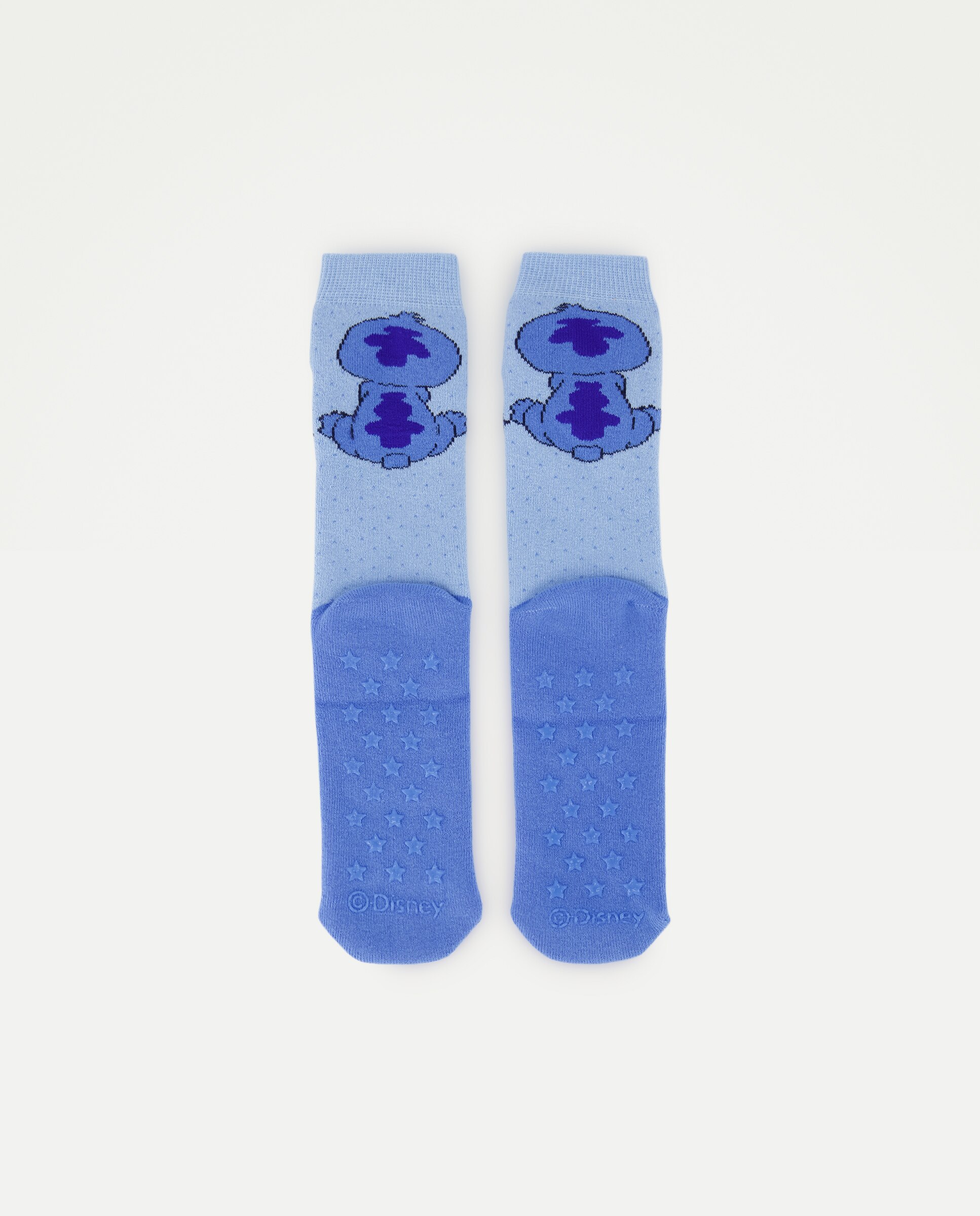Meias Antiderrapantes com Fantasia Stitch Cotton Juice Azul-marinho-2