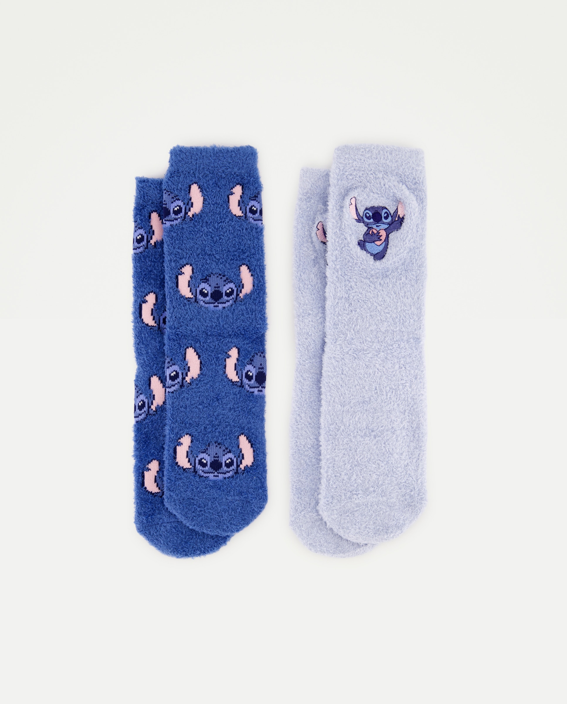 Pack 2 calcetines antideslizantes fantasía cosy STITCH de niña - Cotton Juice - Azul marino Azul marino-1
