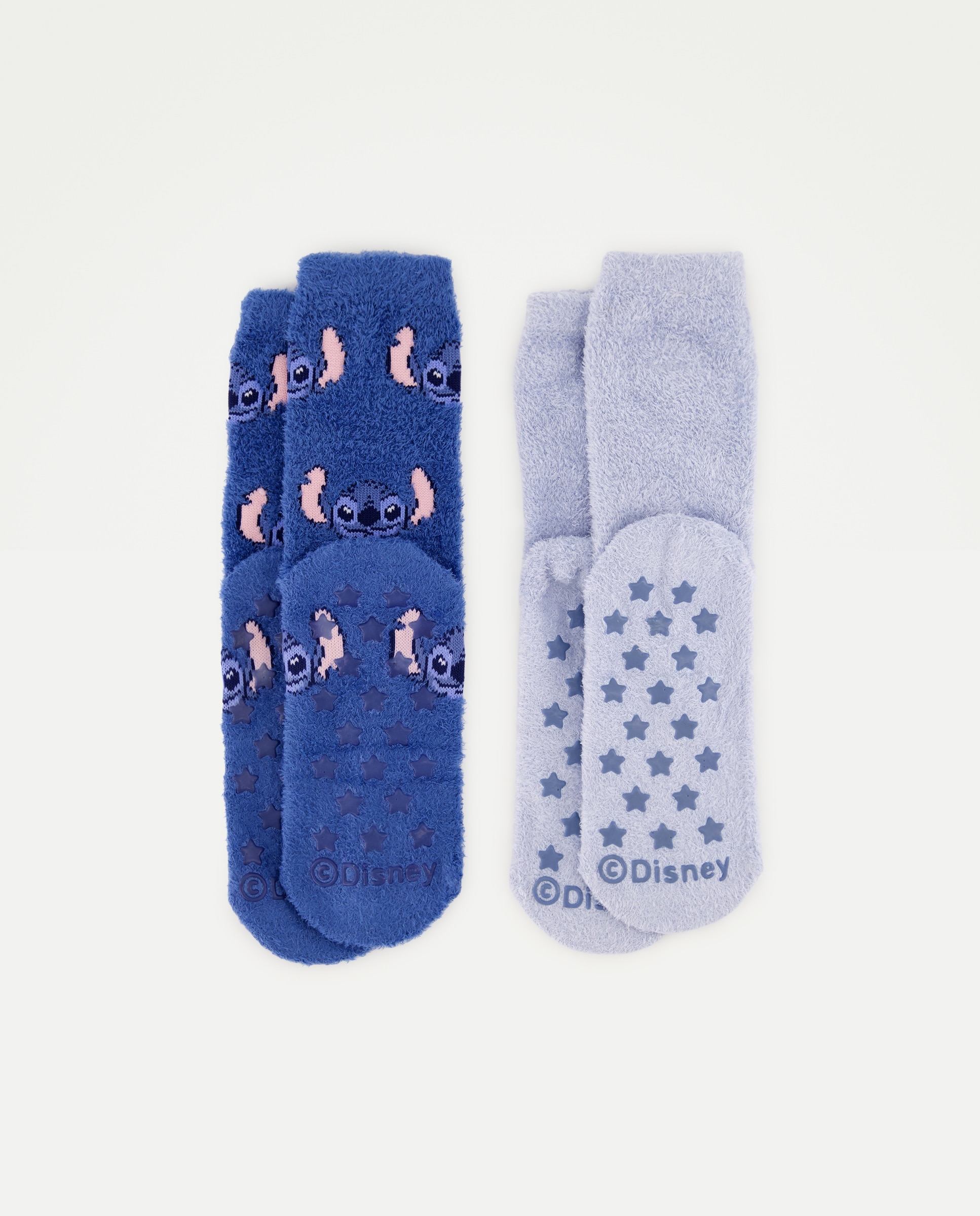 Pack 2 calcetines antideslizantes fantasía cosy STITCH de niña - Cotton Juice - Azul marino Azul marino-2