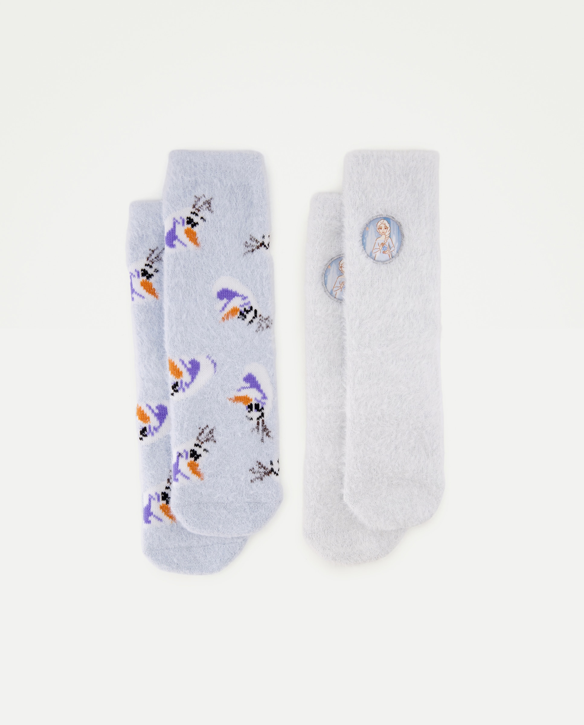 Pack 2 calcetines antideslizantes fantasía Frozen cosy Olaf de niña - Cotton Juice - Azul marino Azul marino-1