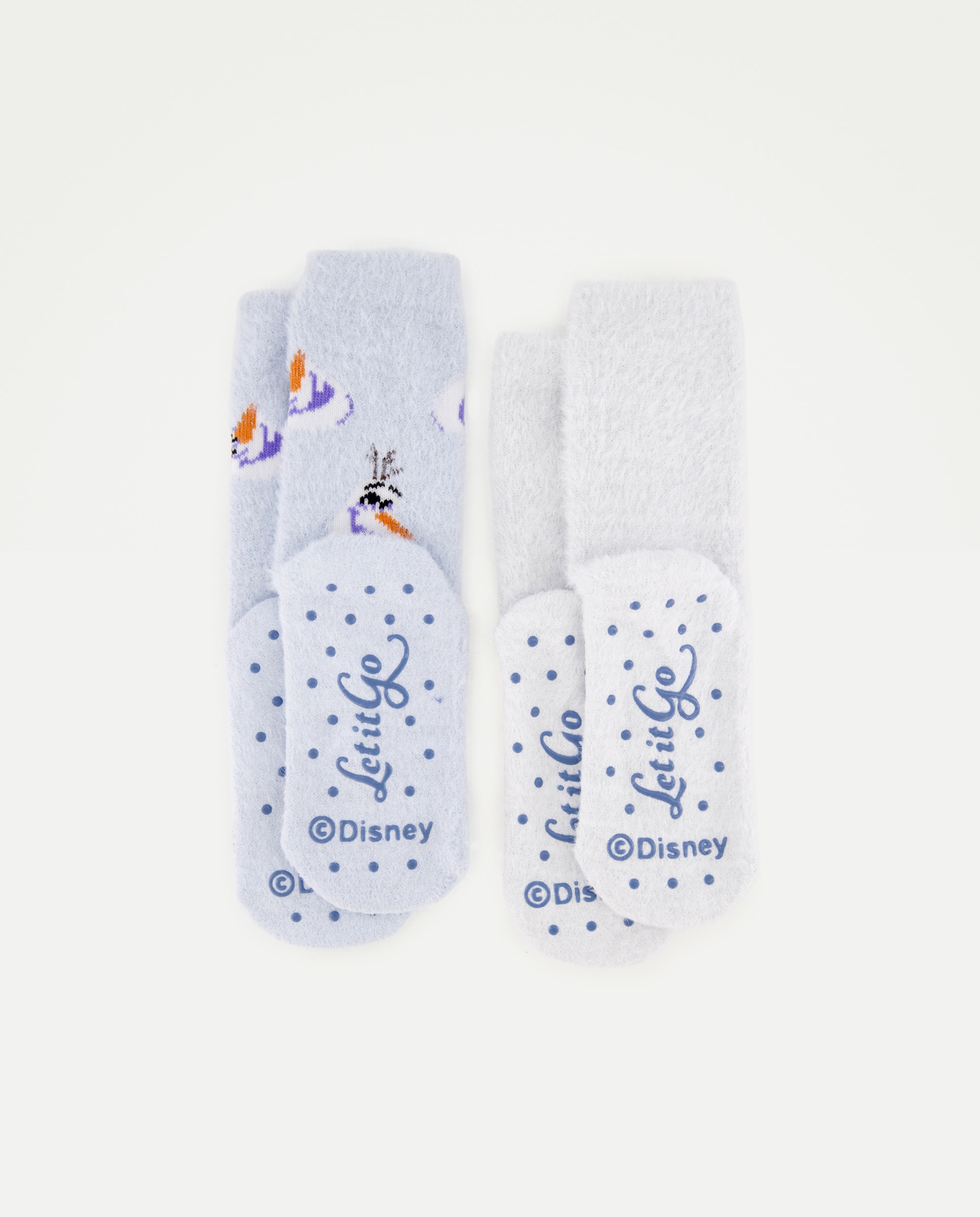 Pack 2 calcetines antideslizantes fantasía Frozen cosy Olaf de niña - Cotton Juice - Azul marino Azul marino-2