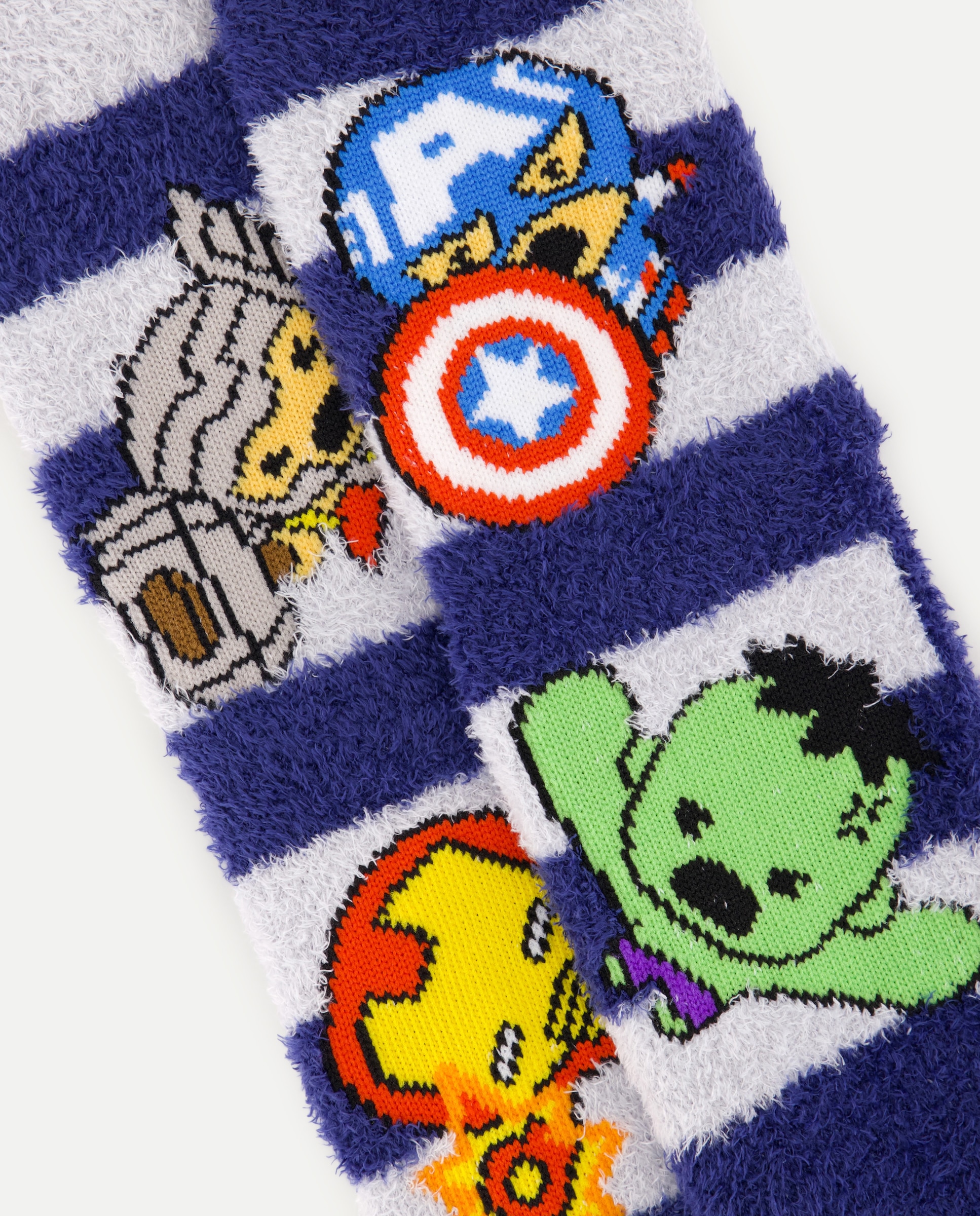 Pack 2 calcetín antideslizante Avengers kawai cosy de niño - Cotton Juice - Gris Gris-3