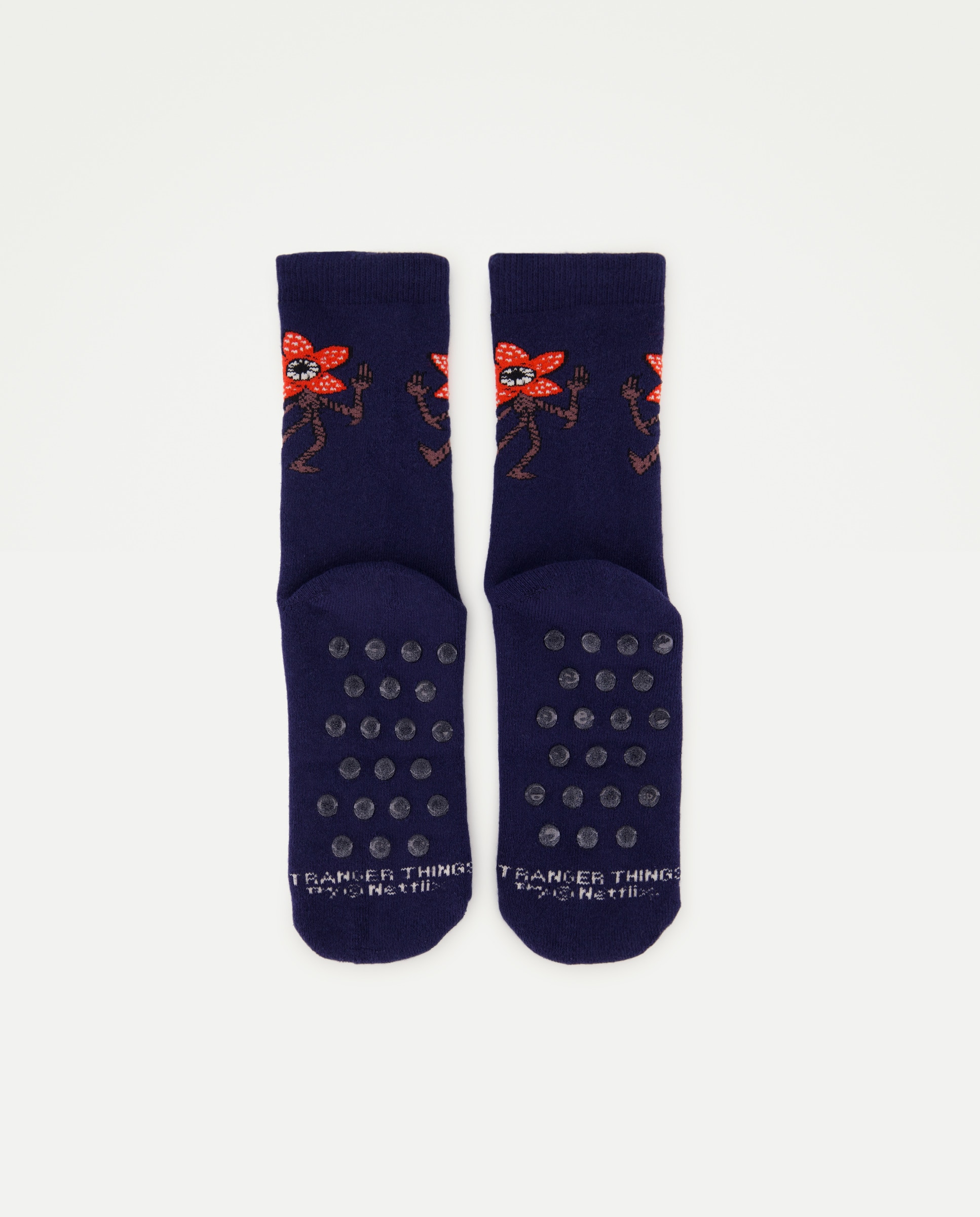 Meias Antiderrapantes com Fantasia Stranger Things Demogordon 430 Azul Escuro-2