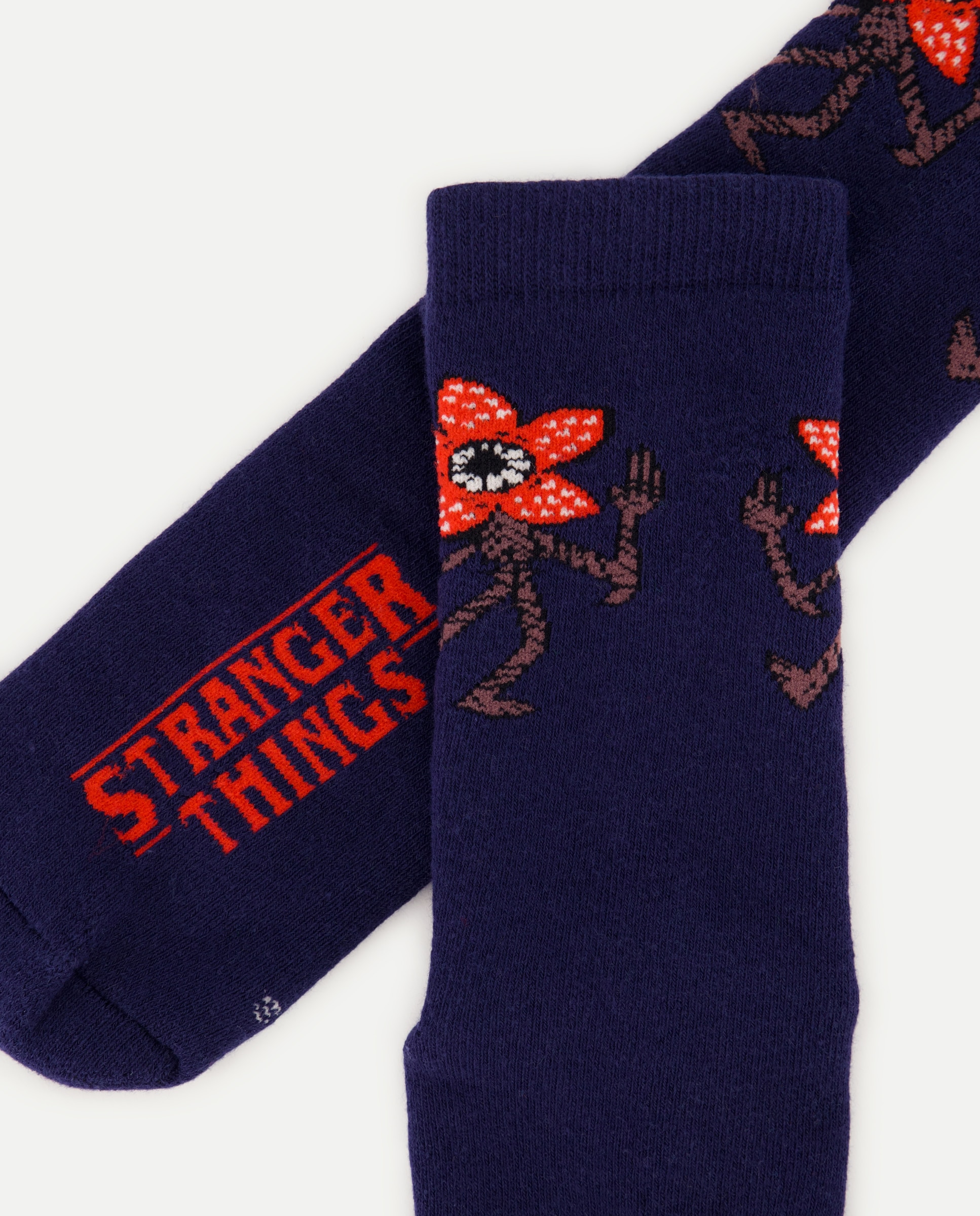 Meias Antiderrapantes com Fantasia Stranger Things Demogordon 430 Azul Escuro-3