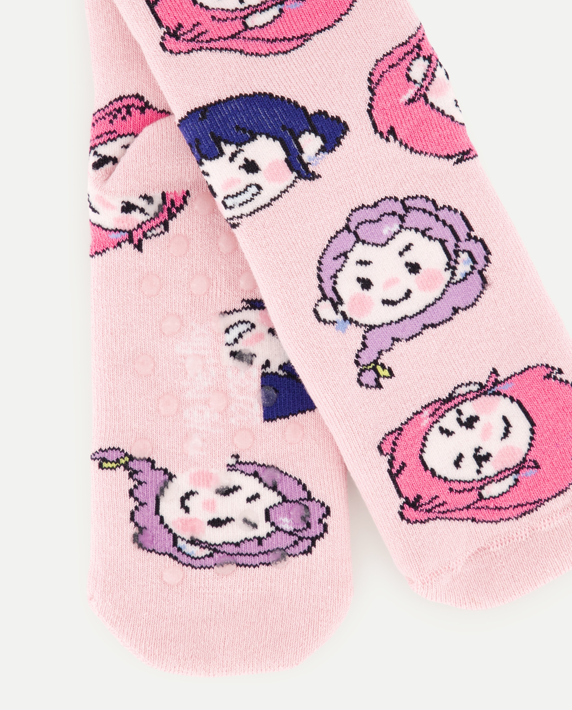 Meias Antiderrapantes com Fantasia KPOP Rosa-3