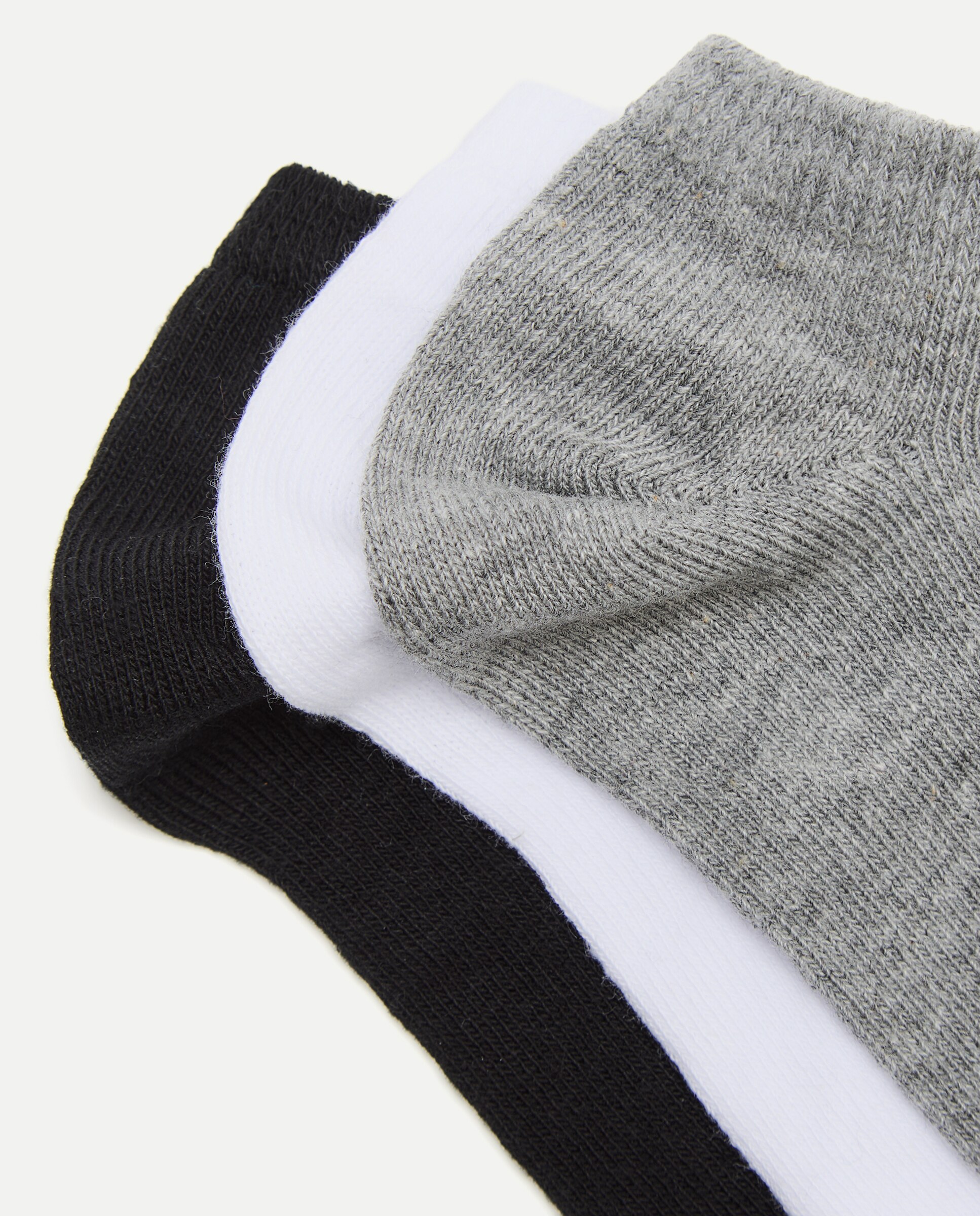 Pack de Três Pares de Meias Invisíveis Lisas Cotton Juice Multicolor-2