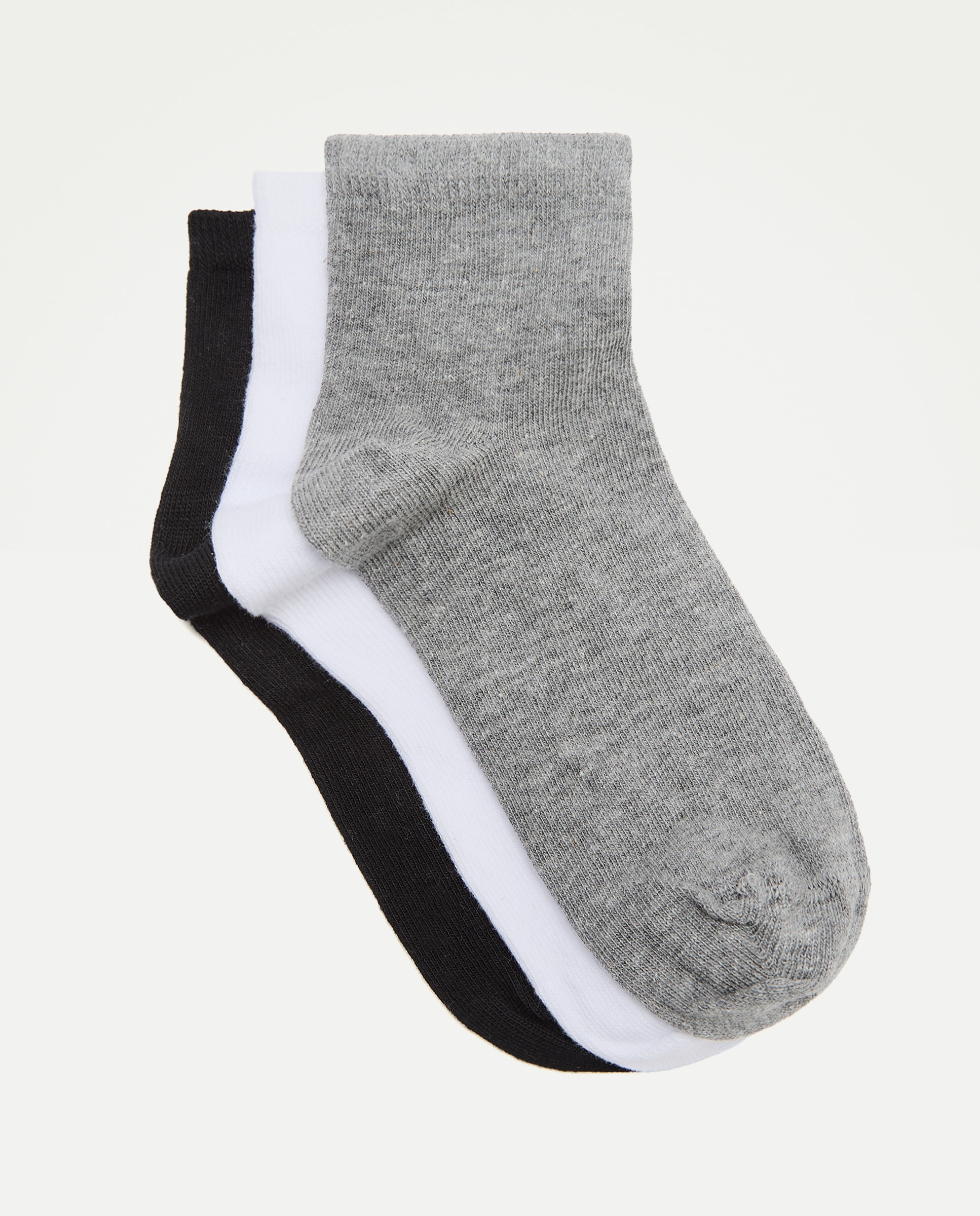 Pack de Três Meias pelo Tornozelo Criança - Liso Cotton Juice Multicolor-1