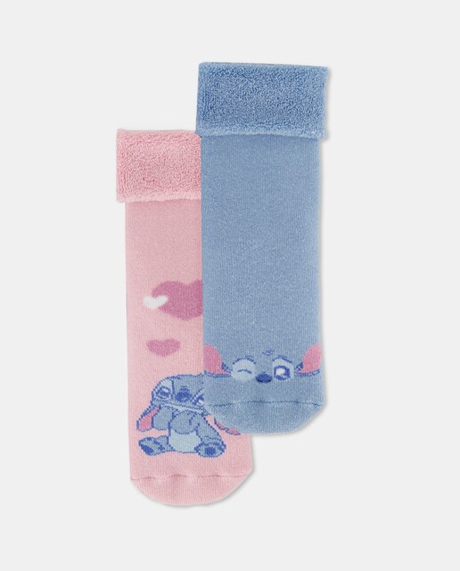 Imagem 0 de Pack de 2 Pares de Meias Antiderrapantes de Bebé com Fantasia Lilo & Stitch