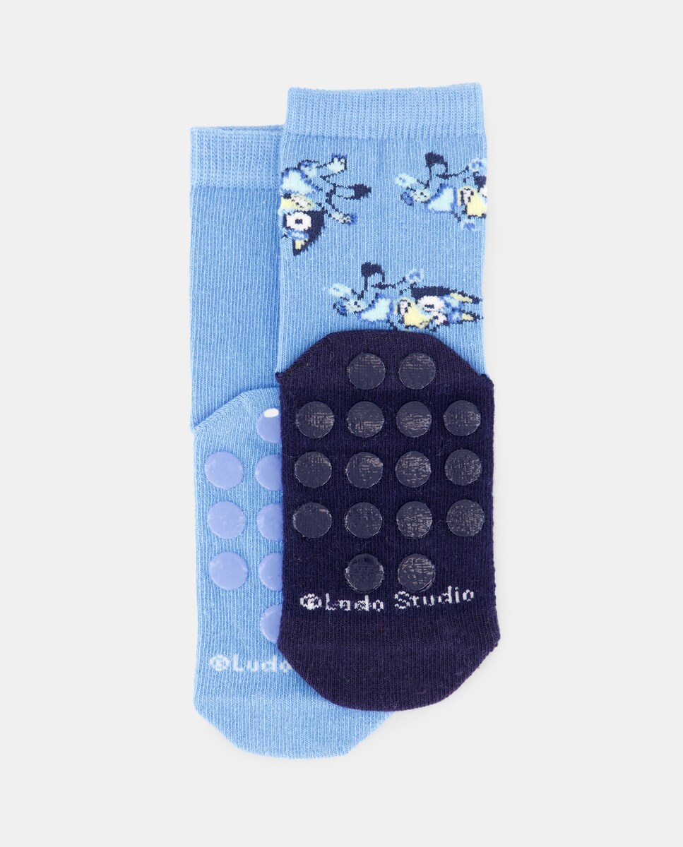 Pack de 2 Pares de Meias Antiderrapantes BB Bluey de Bebé Azul-marinho-2