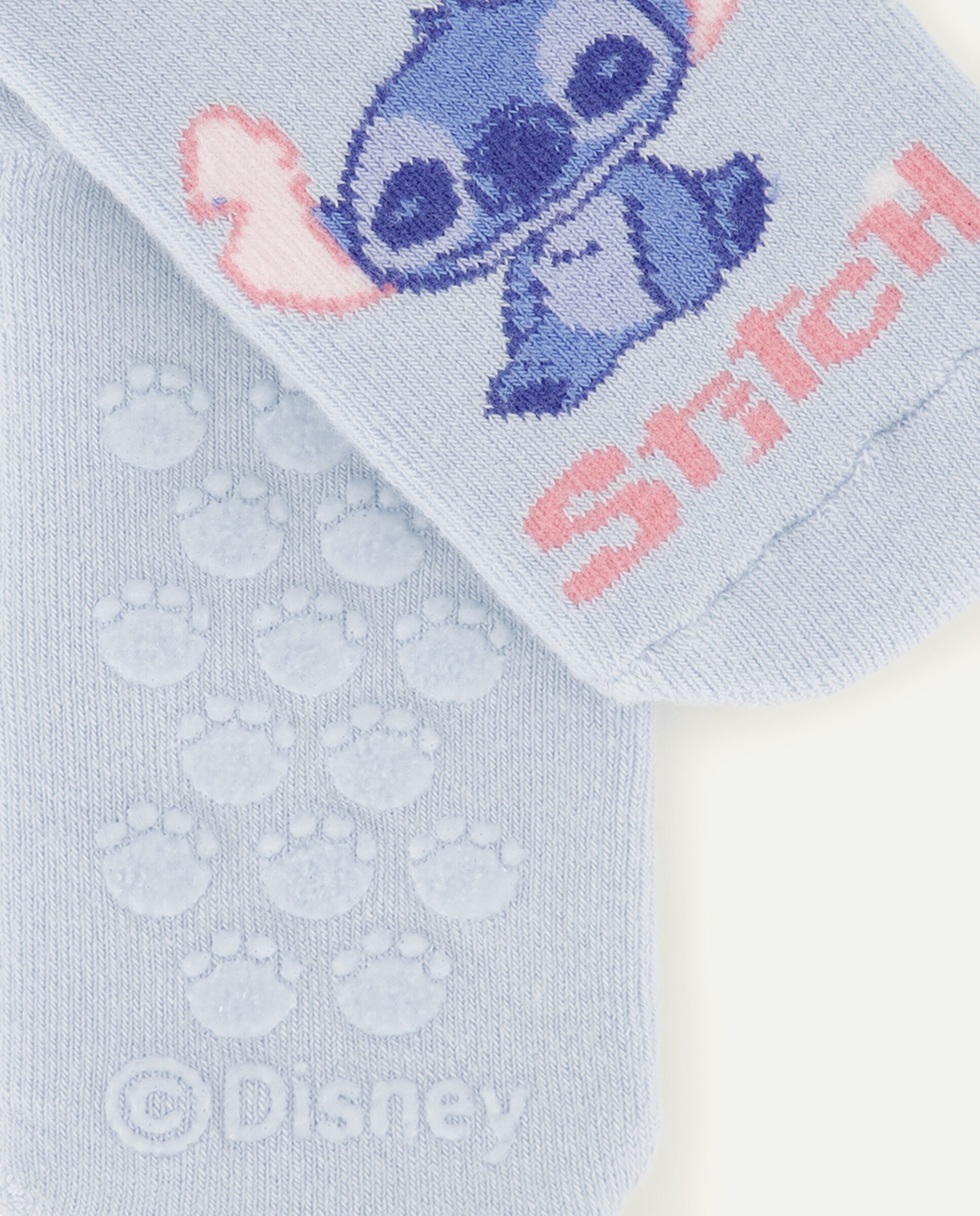 Meias Antiderrapantes de Bebé com Estampado Stitch e Corações Cotton Juice Multicolor-3