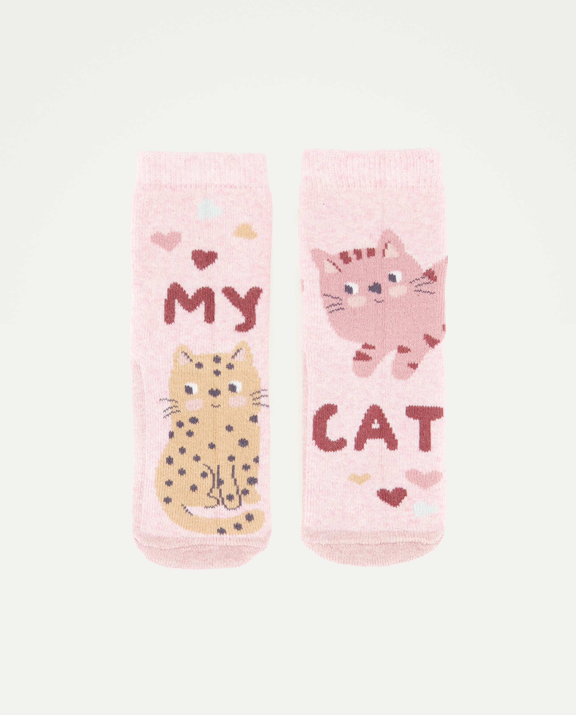 Calcetines antideslizantes estampado fantasía de bebé - Cotton Juice - Rosa Rosa-1