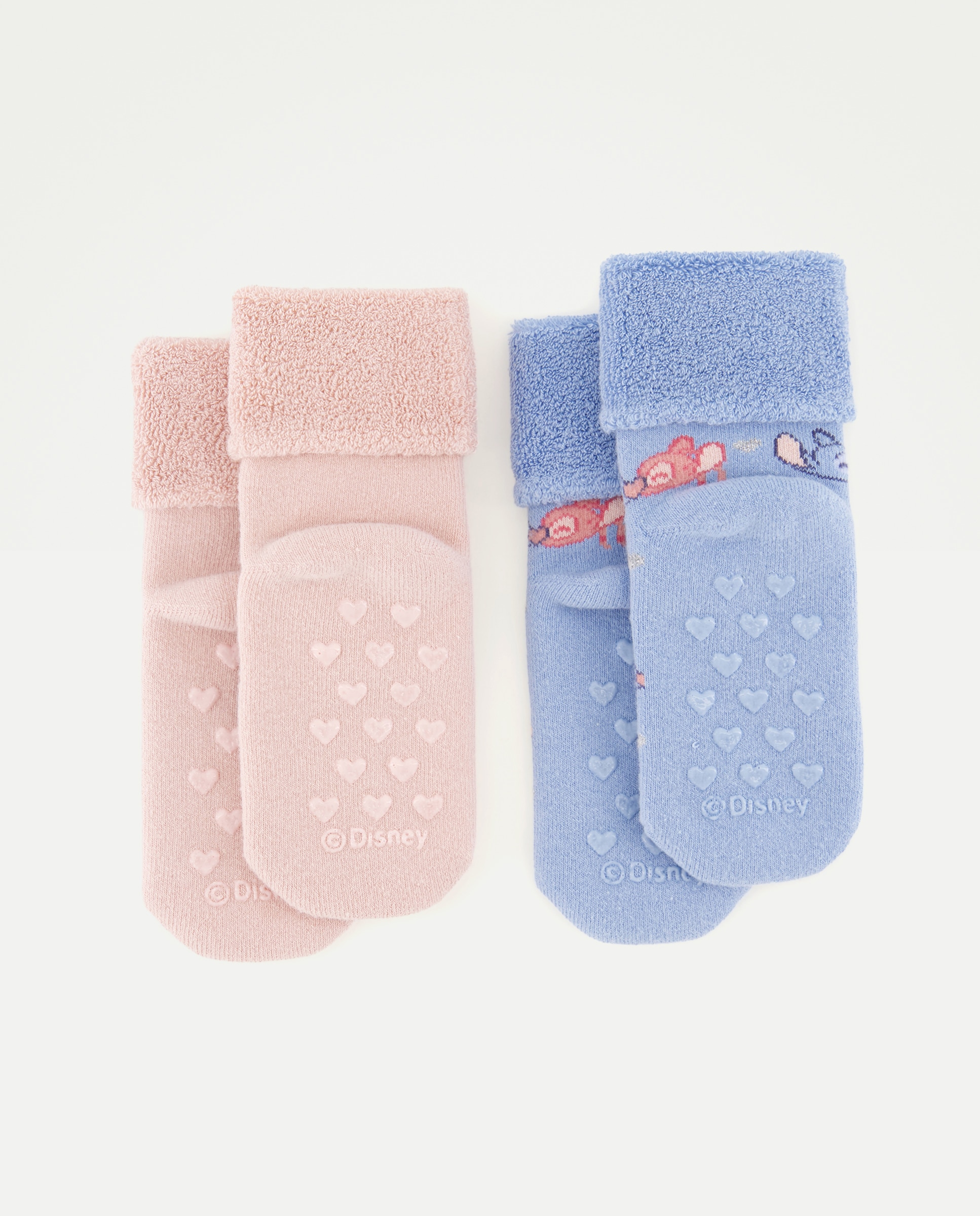 Pack de 2 Pares de Meias Antiderrapantes de Bebé com Fantasia Stitch Cotton Juice Multicolor-2