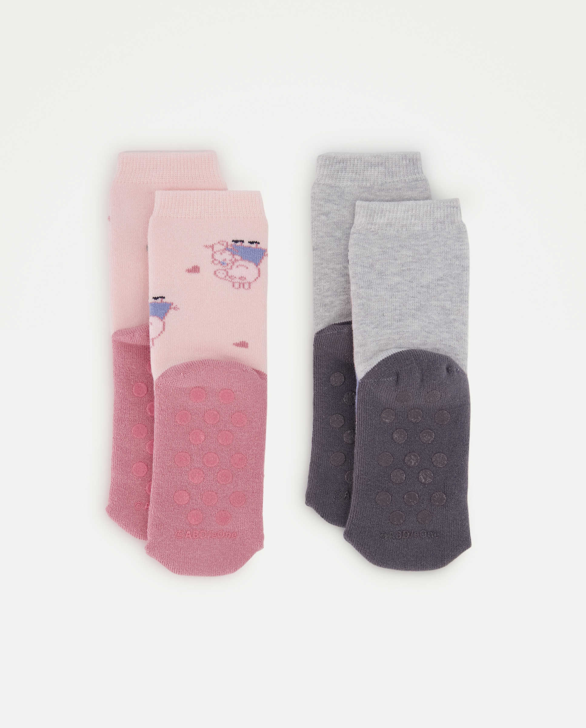 Pack de 2 Pares de Meias Antiderrapantes de Bebé com Fantasia Peppa Pig e Evie Cotton Juice Multicolor-2