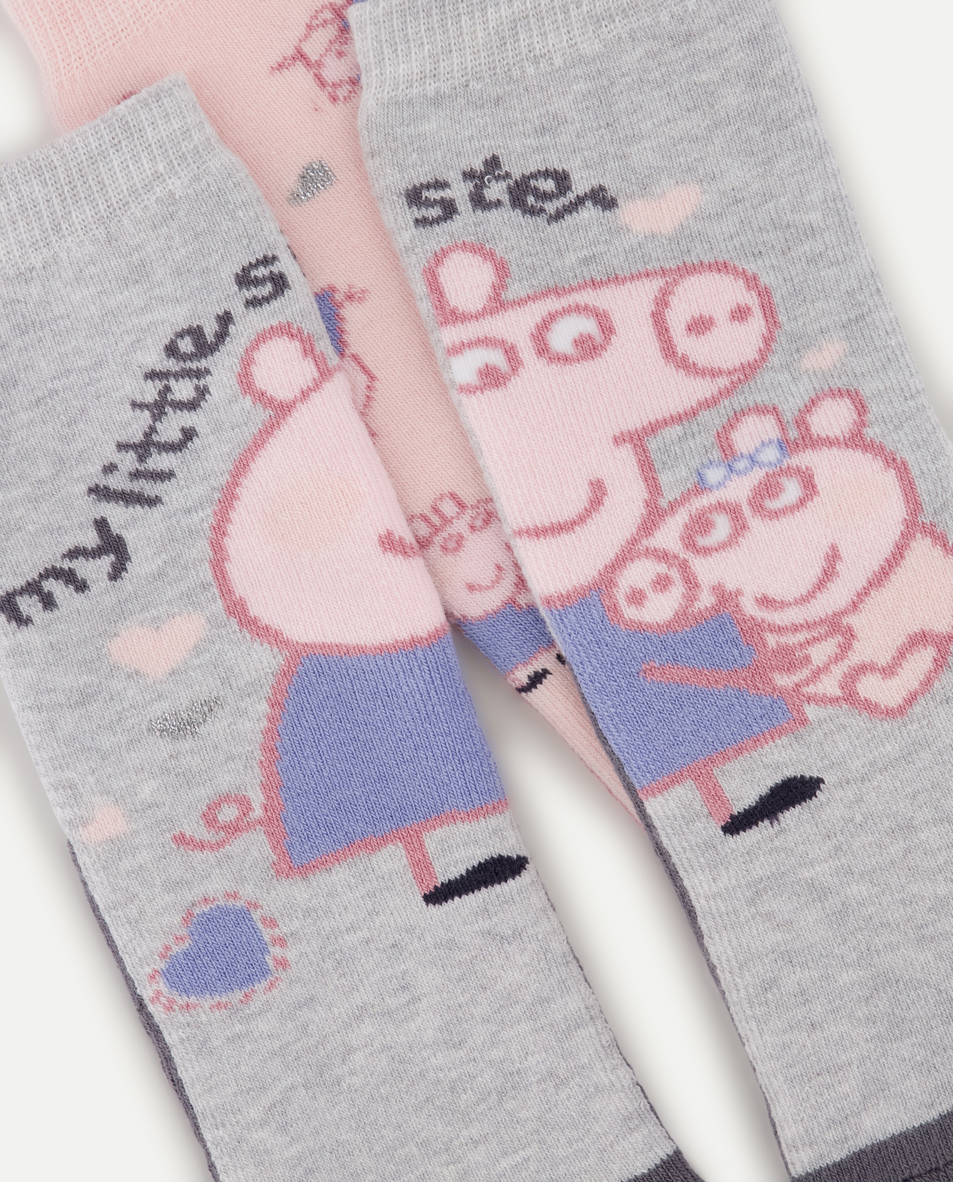 Pack de 2 Pares de Meias Antiderrapantes de Bebé com Fantasia Peppa Pig e Evie Cotton Juice Multicolor-3