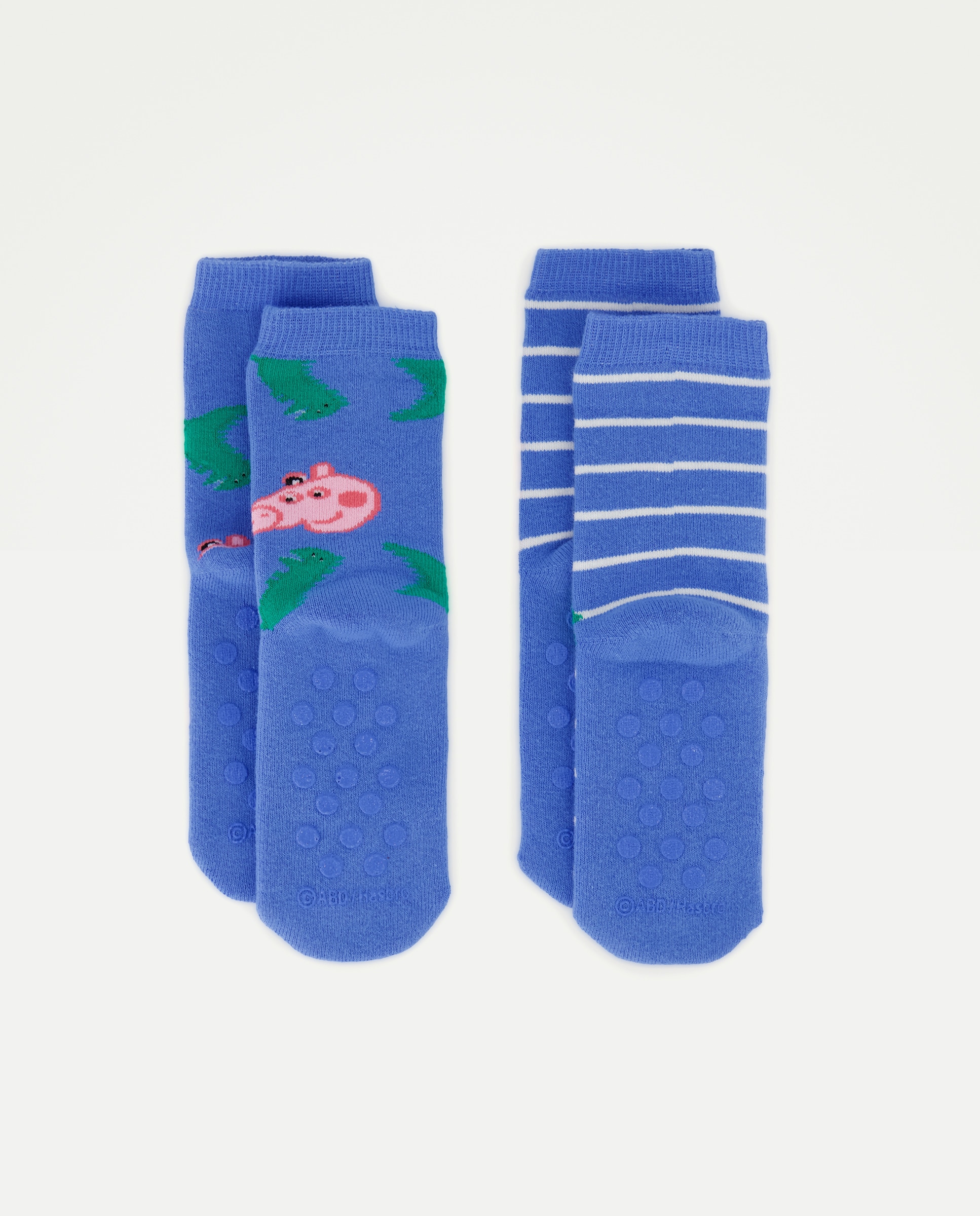 Pack de 2 Pares de Meias Antiderrapantes de Bebé com Fantasia George Cotton Juice Azul-marinho-2