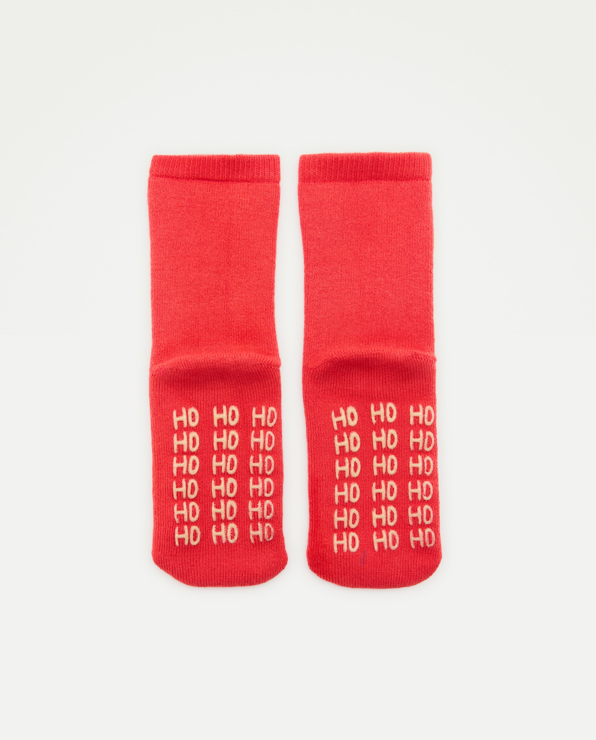 Meias Antiderrapantes de Bebé Rena Natal Vermelho-2