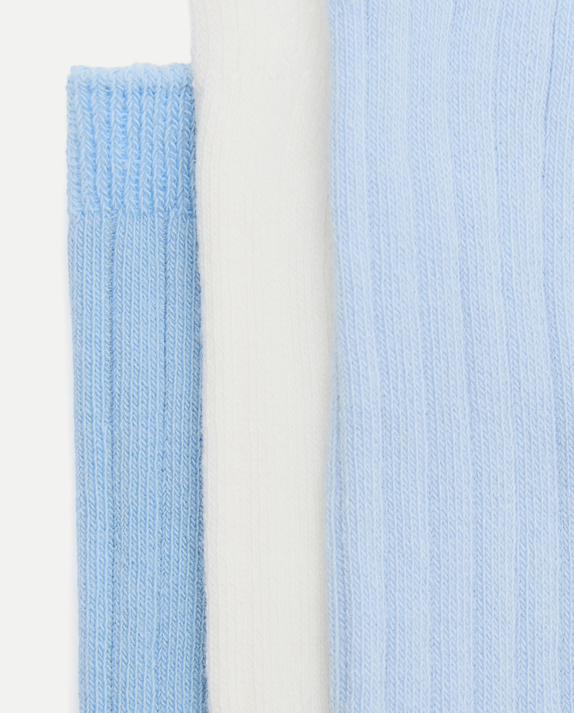 Pack de 3 Pares de Meias Altas Caneladas de Bebé Cotton Juice Azul-2