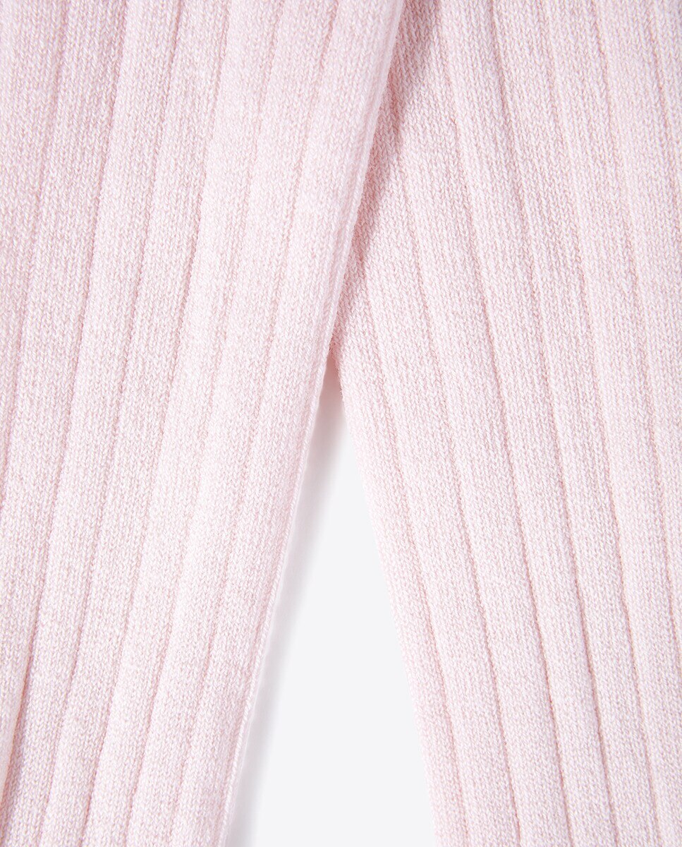 Collants básicos canelados de bebé Condor Rosa-2