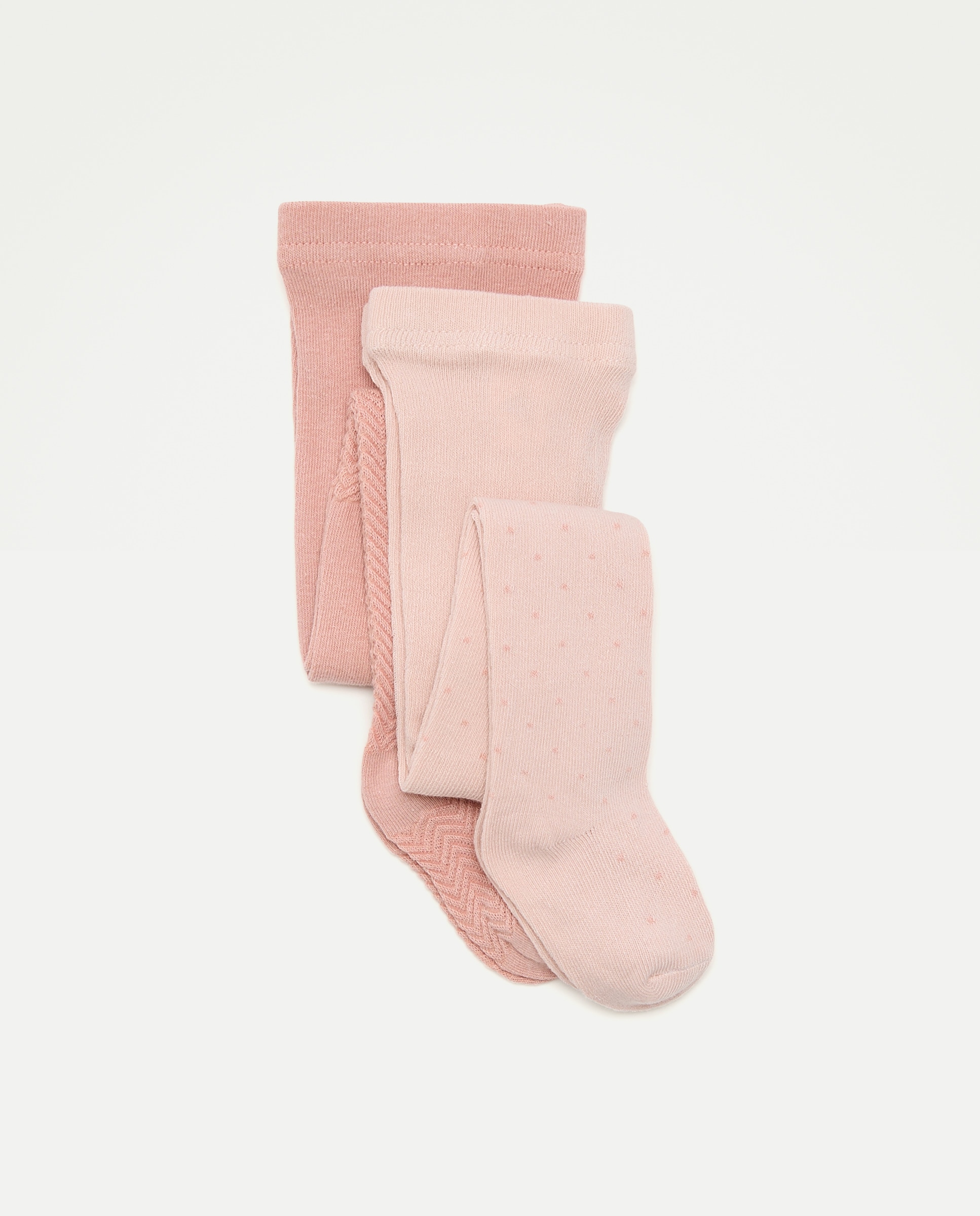 Pack de 2 leotardos lisos de bebé - Cotton Juice - 200 Rosa 200 Rosa-1