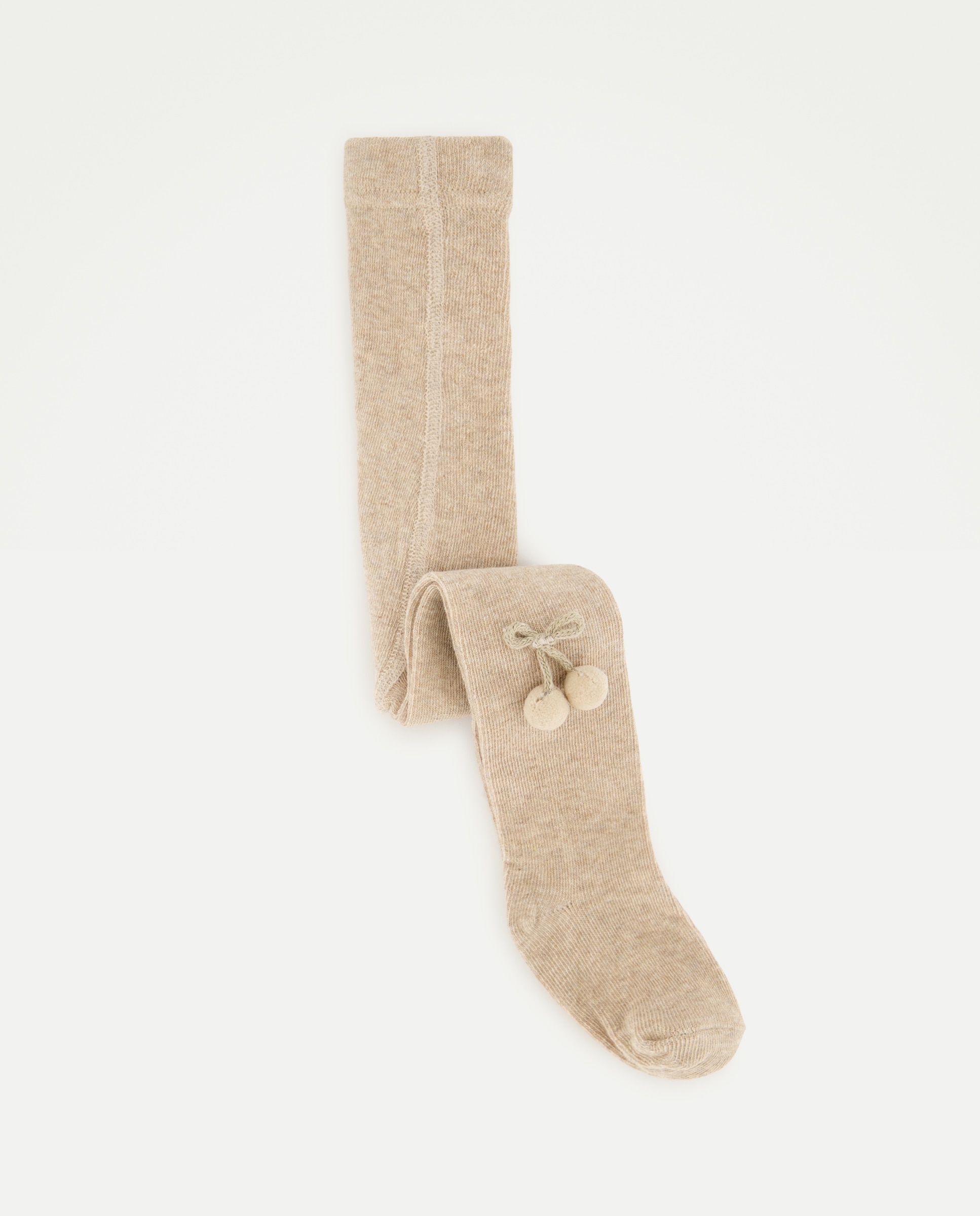 Leotardo liso con pompón de bebé - Cotton Juice - Beige Beige-1