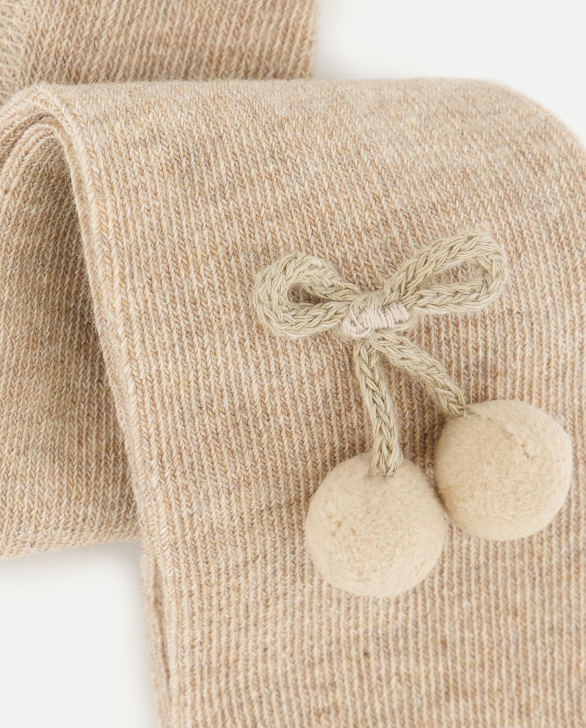 Leotardo liso con pompón de bebé - Cotton Juice - Beige Beige-2