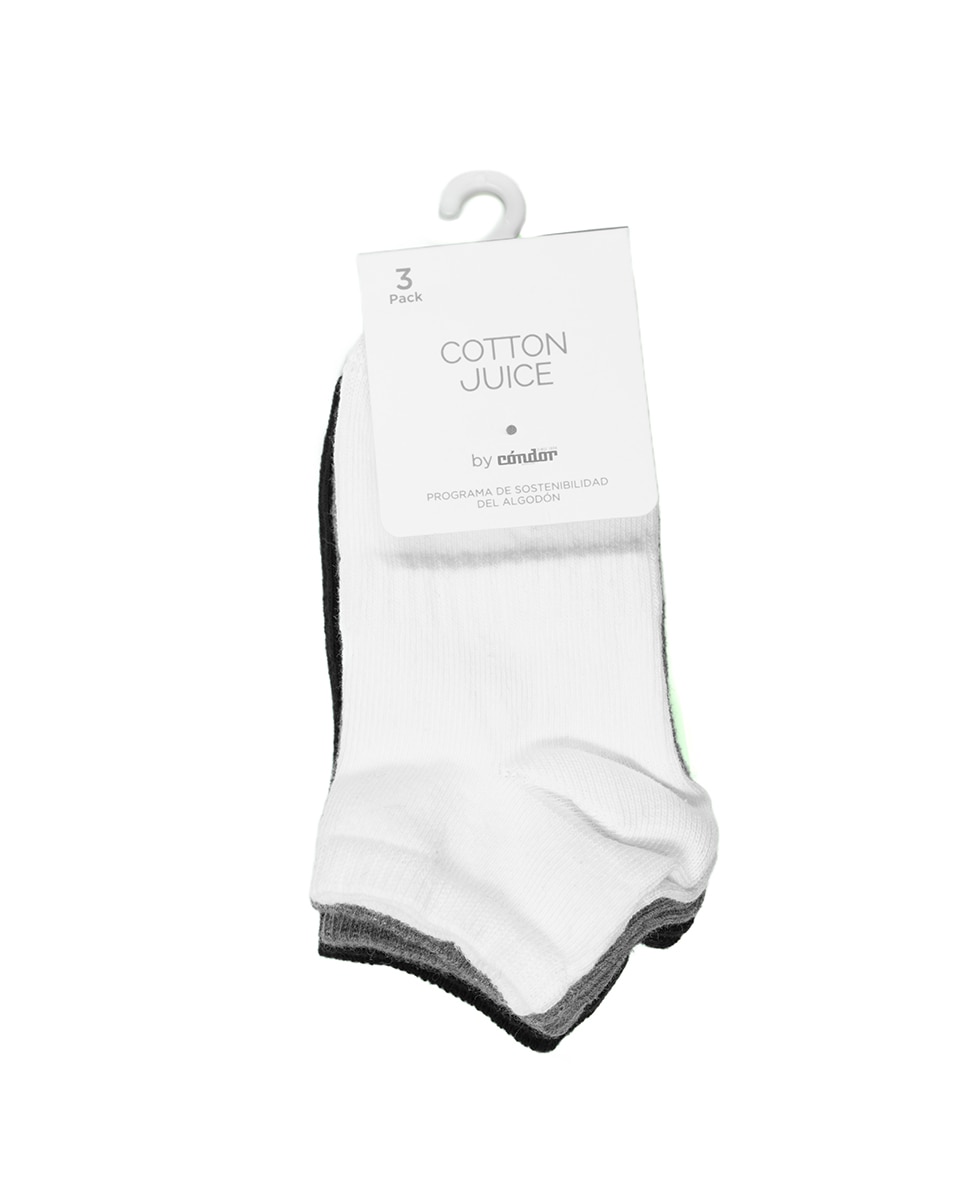 Conjunto de 3  Pares de Meias Desportivas Cotton Juice Multicolor-2