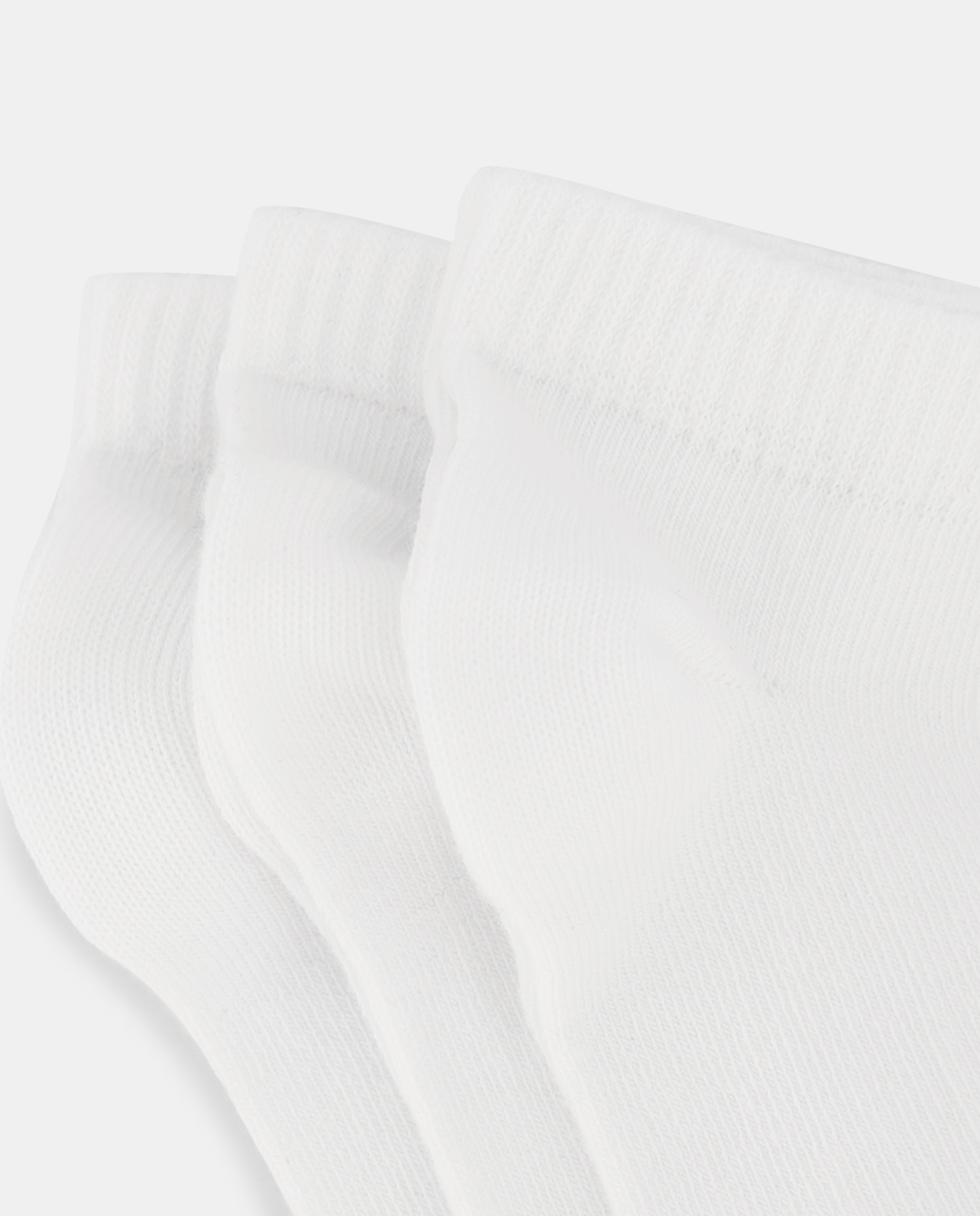 Conjunto de 3 Pares de Meias Desportivas Curtas Cotton Juice Branco-3