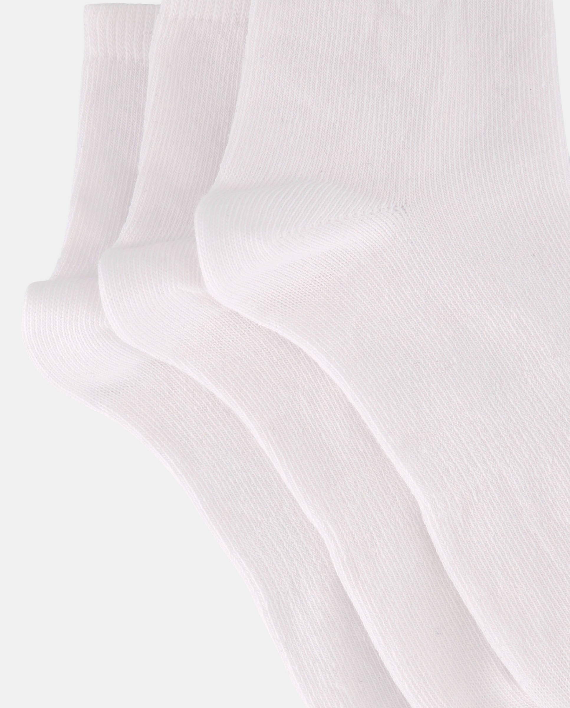 Pack de 3 Pares de Meias Curtas Lisas Desportivas Cotton Juice Branco-3