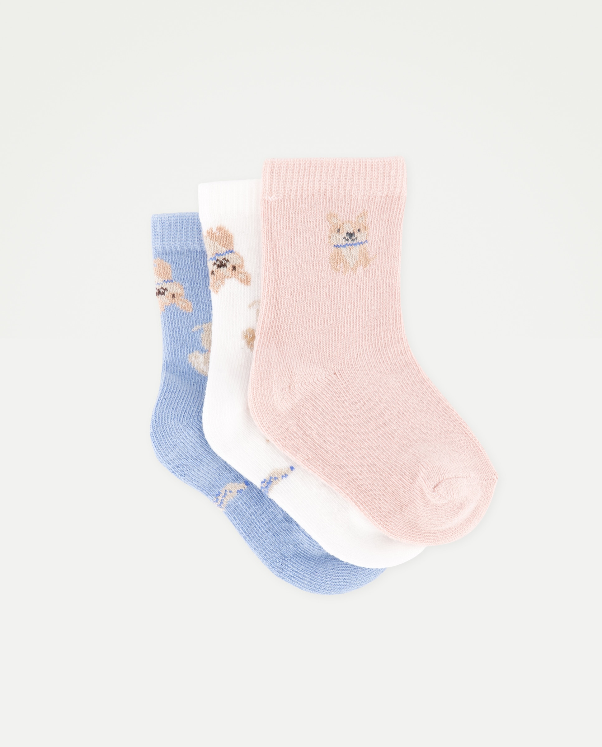 Imagem 0 de Pack de 3 Meias Curtas em Várias Cores com Estampado Fantasia de Bebé