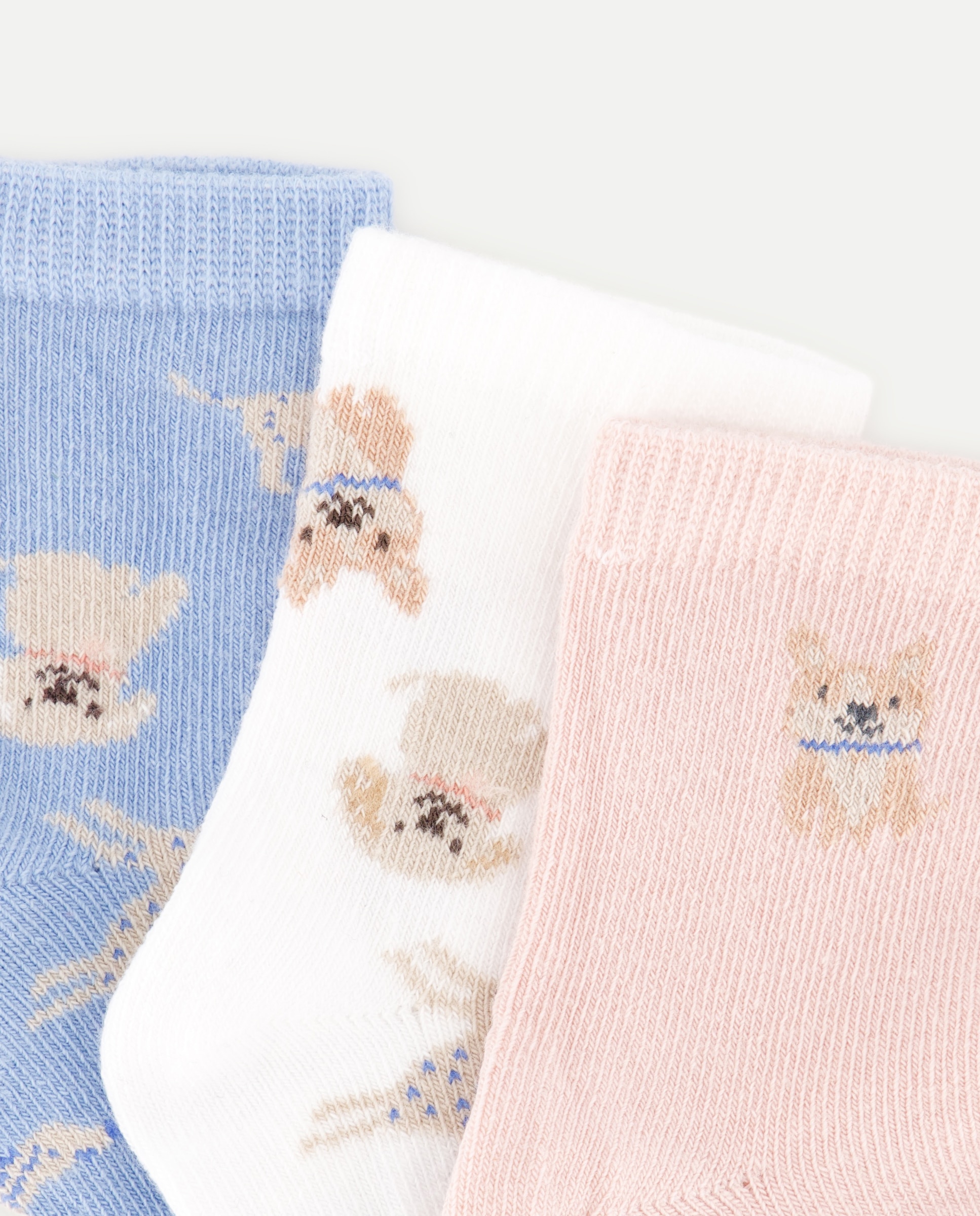 Pack de 3 Meias Curtas em Várias Cores com Estampado Fantasia de Bebé Cotton Juice Multicolor-2