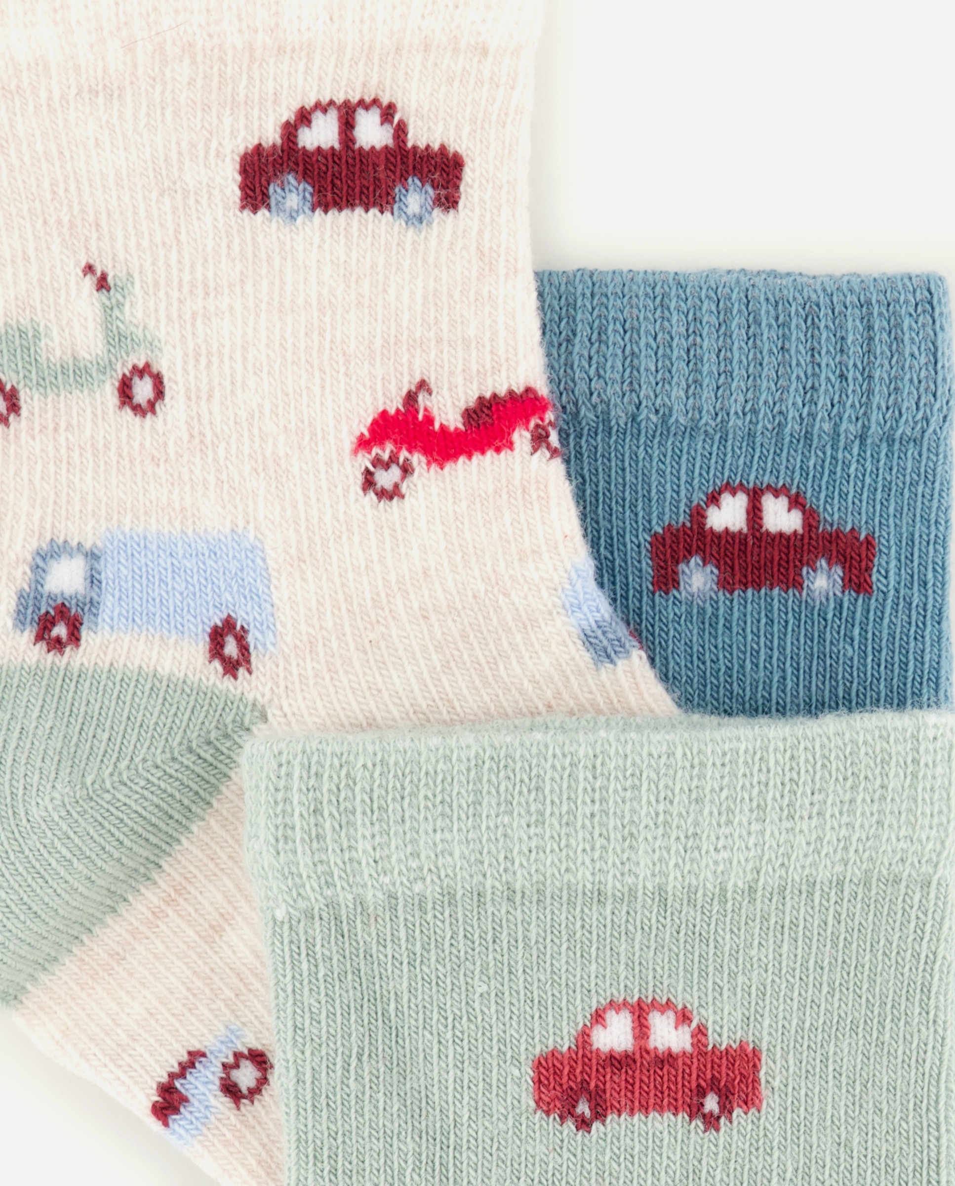 Pack de 3 Meias Curtas em Várias Cores com Estampado Fantasia de Bebé Cotton Juice Multicolor-2