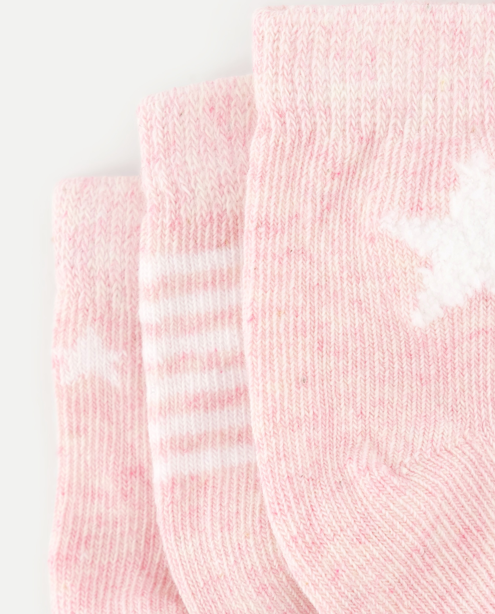 Pack de 3 calcetines cortos estampado fantasía de bebé - Cotton Juice - Rosa Rosa-2