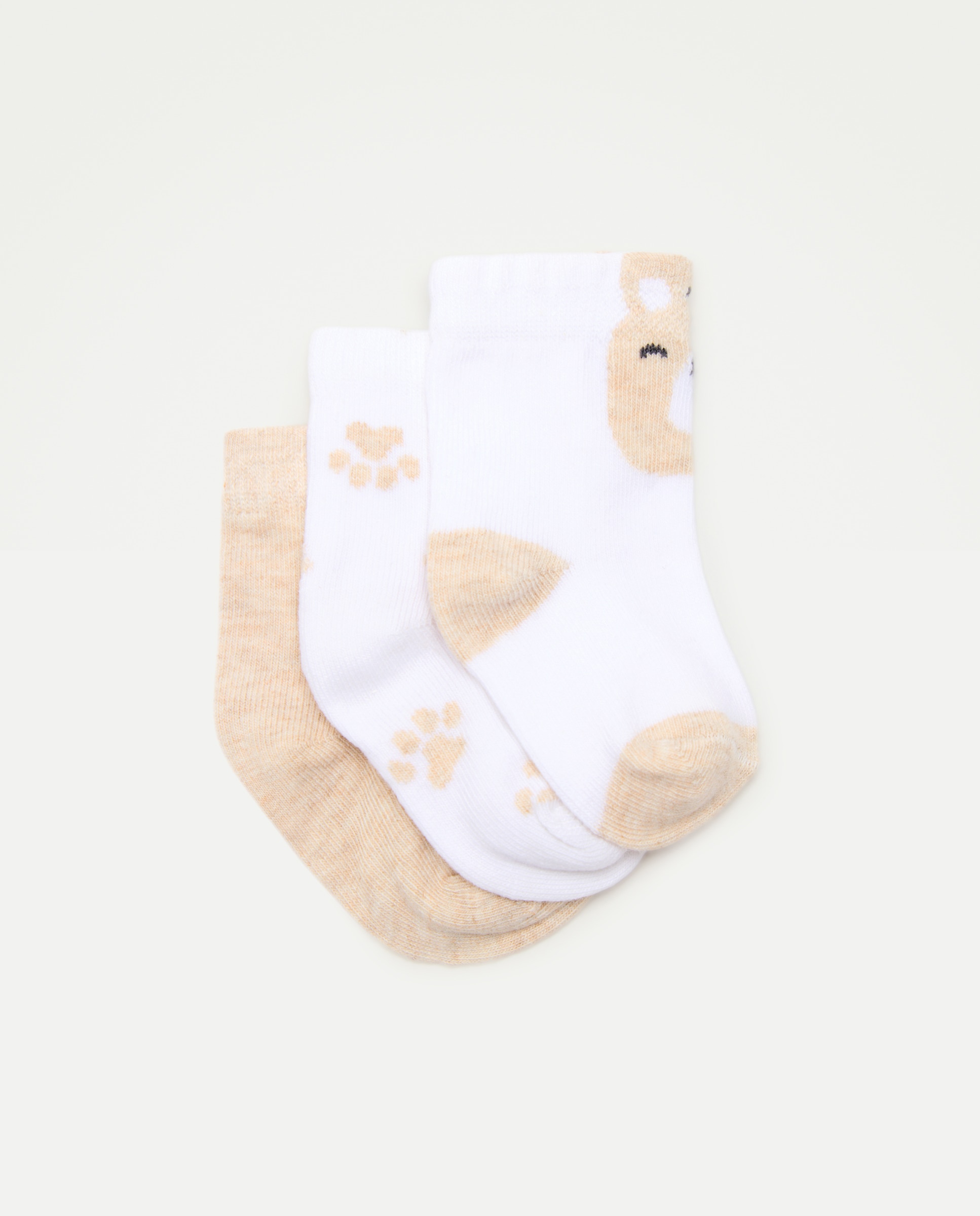 Pack de 3 calcetines cortos fantasía de bebé - Cotton Juice - Marrón Marrón-1