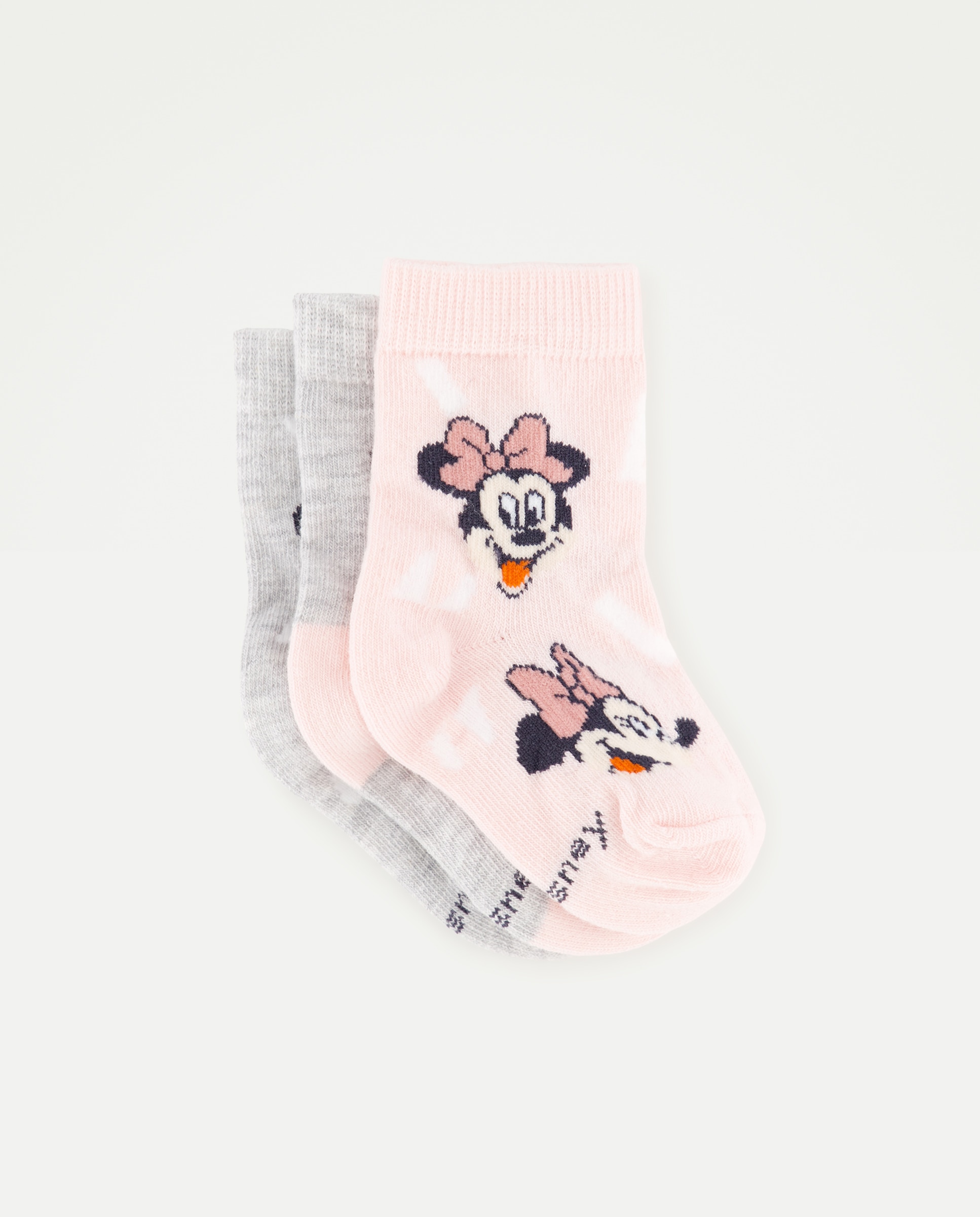 Imagem 0 de Pack de 3 Pares de Meias Curtas de Bebé com Fantasia de Caras da Minnie