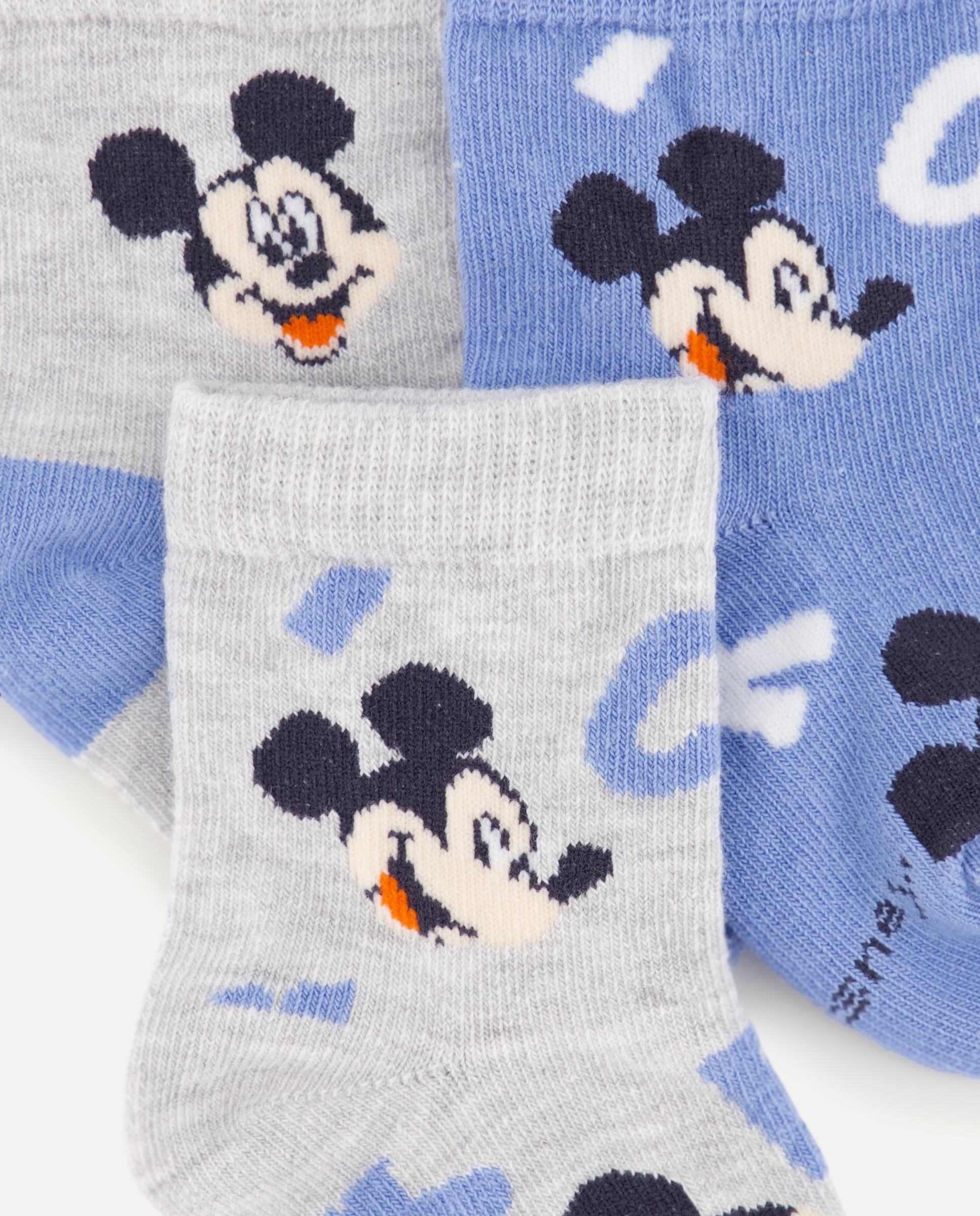 Pack de 3 Pares de Meias Curtas de Bebé com Fantasia de Caras da Minnie Cotton Juice Azul-marinho-2