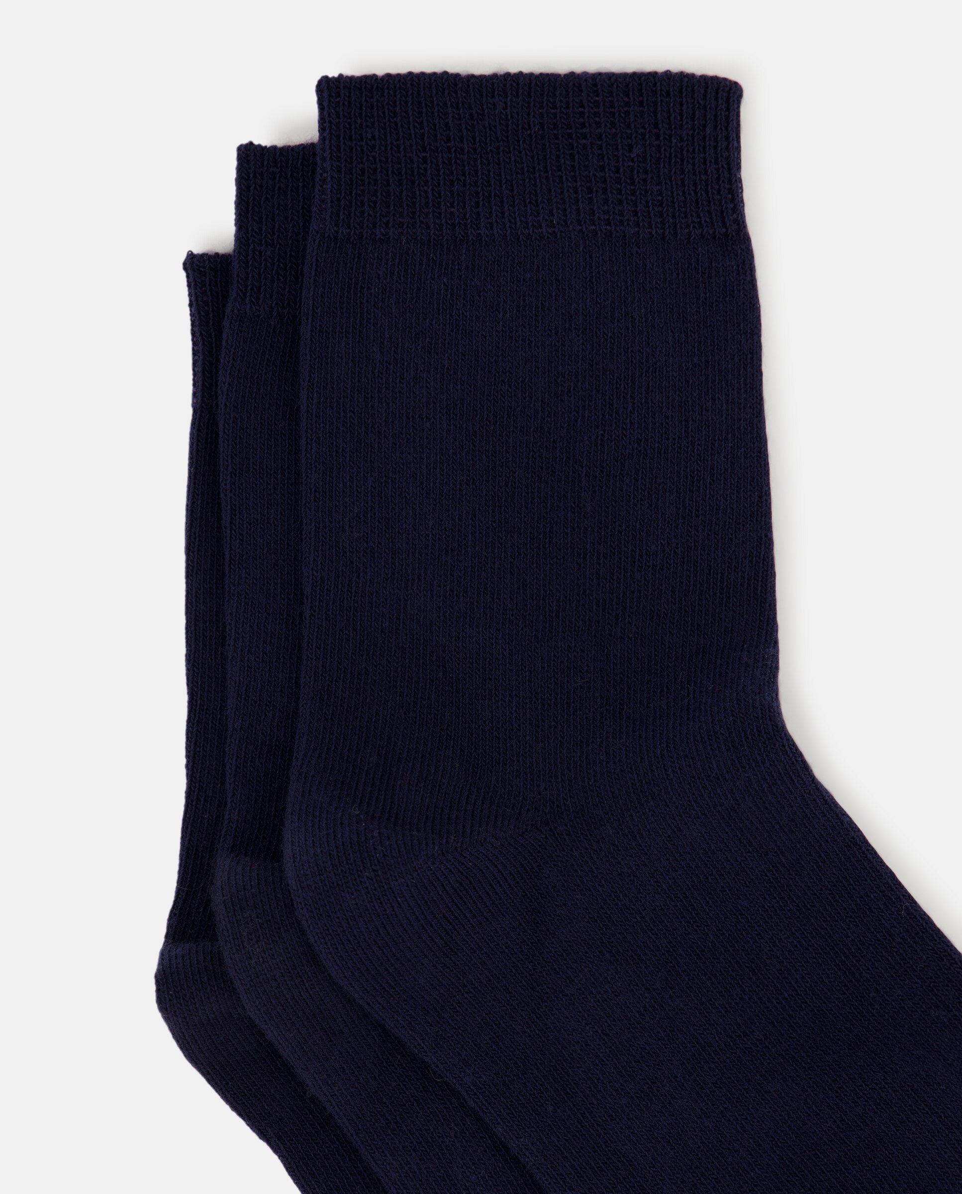 Pack de tres calcetines lisos de niña - Cotton Juice - Azul marino Azul marino-2