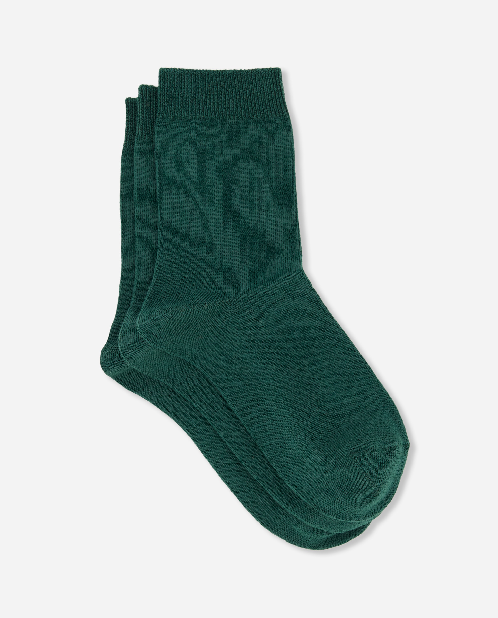 Pack de tres calcetines lisos de niña - Cotton Juice - Verde Verde-1