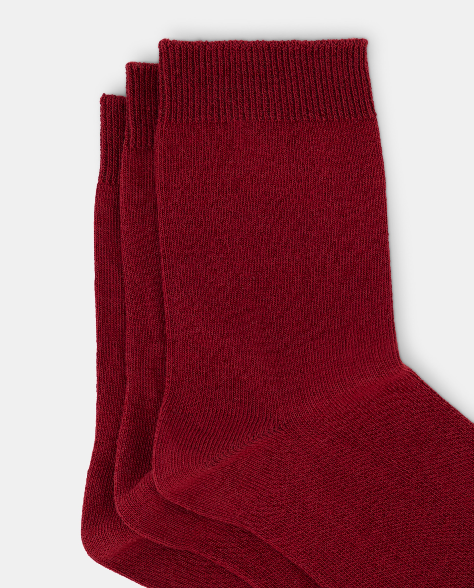 Pack de tres calcetines lisos de niña - Cotton Juice - Granate Granate-2