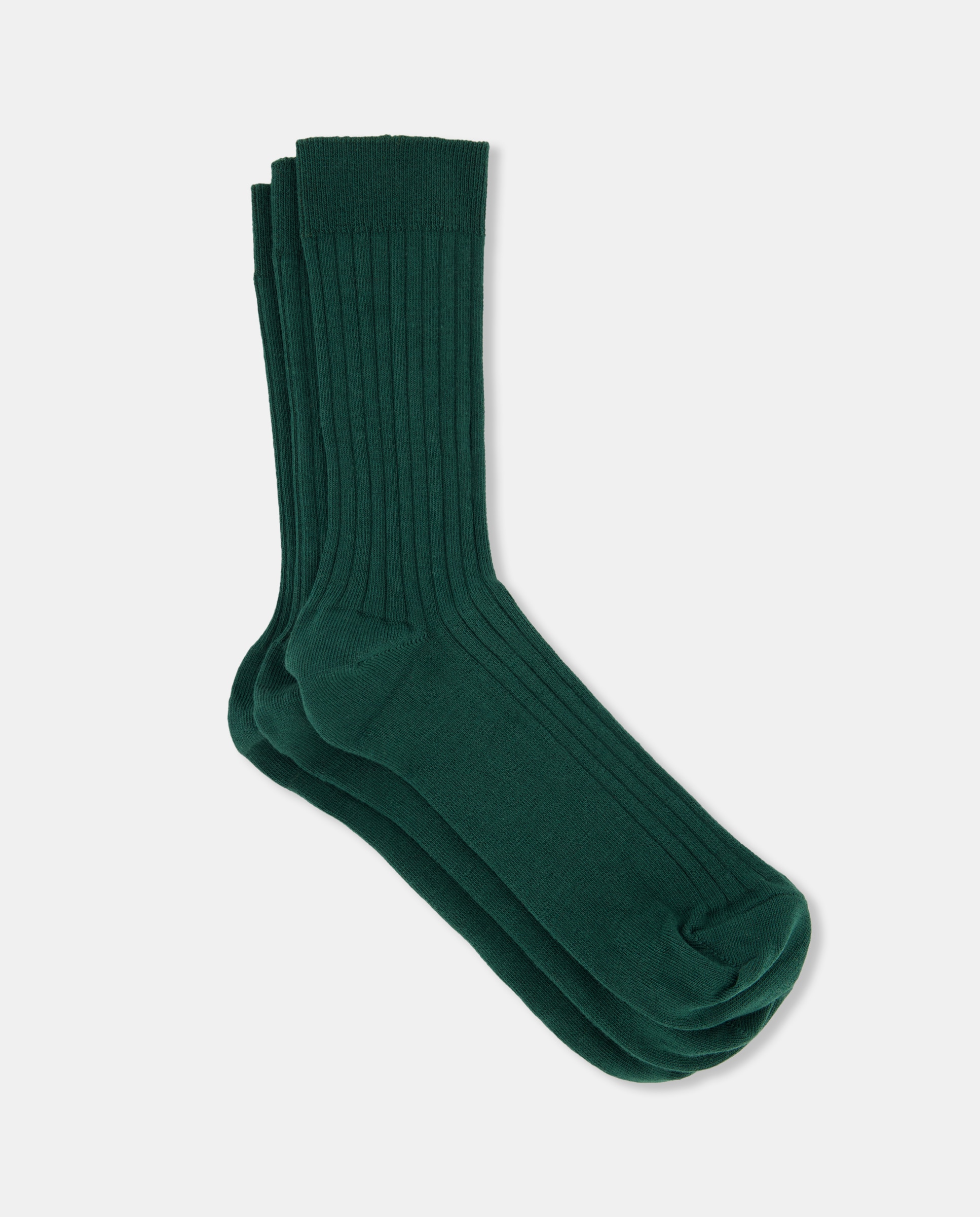 Pack de tres calcetines de canalé de niña - Cotton Juice - Verde Verde-1