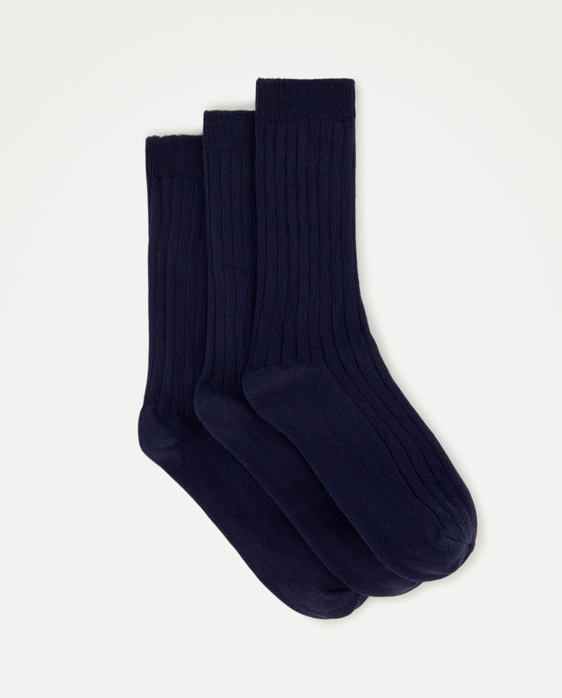 Pack 3 calcetines canalé de niña - Cotton Juice - Azul marino Azul marino-1