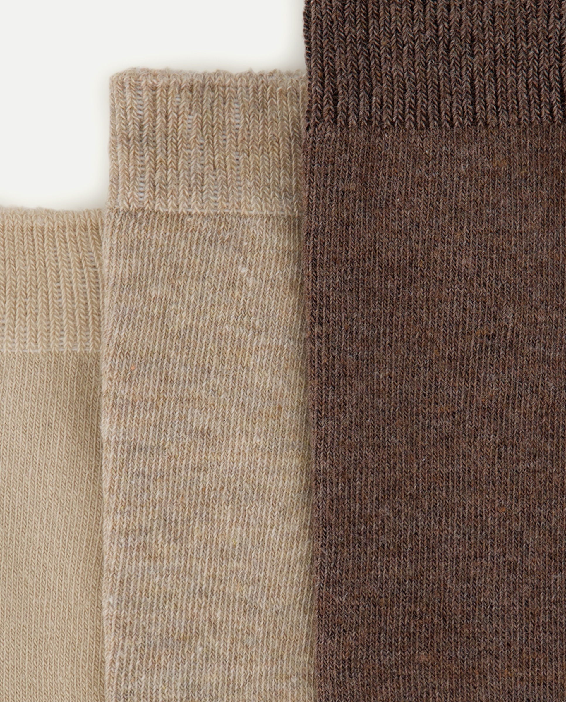 Pack 3 calcetines lisos de niña - Cotton Juice - Beige Beige-2