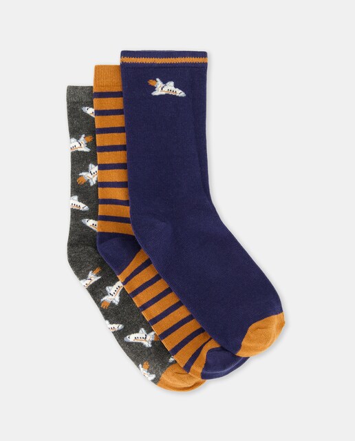 Imagem 0 de Pack de 3 Pares de Meias Curtas com Estampado de Fantasia